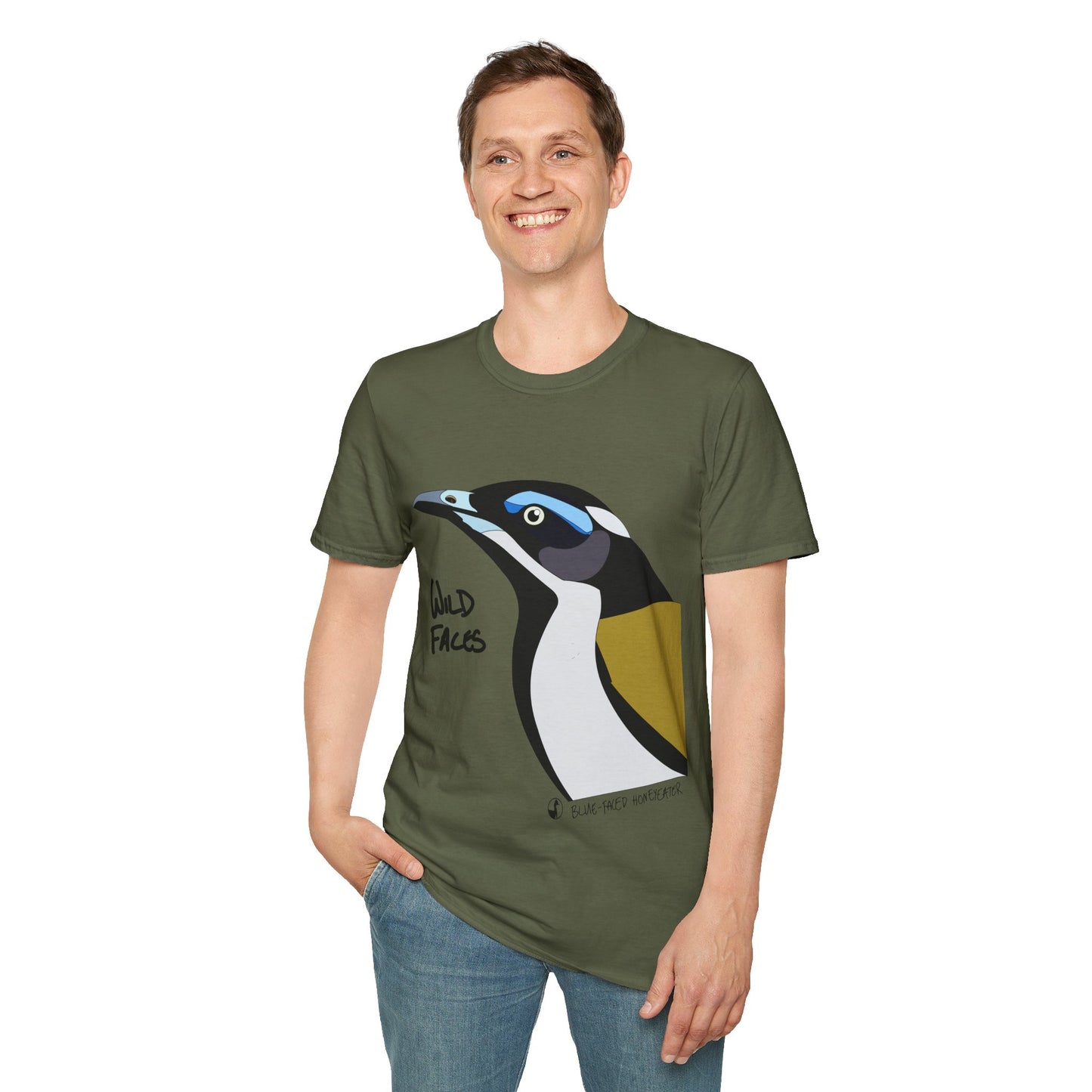 Blue-faced Honeyeater - Unisex Softstyle T-Shirt