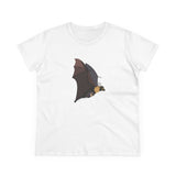 Spectacled Flying Fox (in flight) - Women's Midweight Cotton Tee Printify