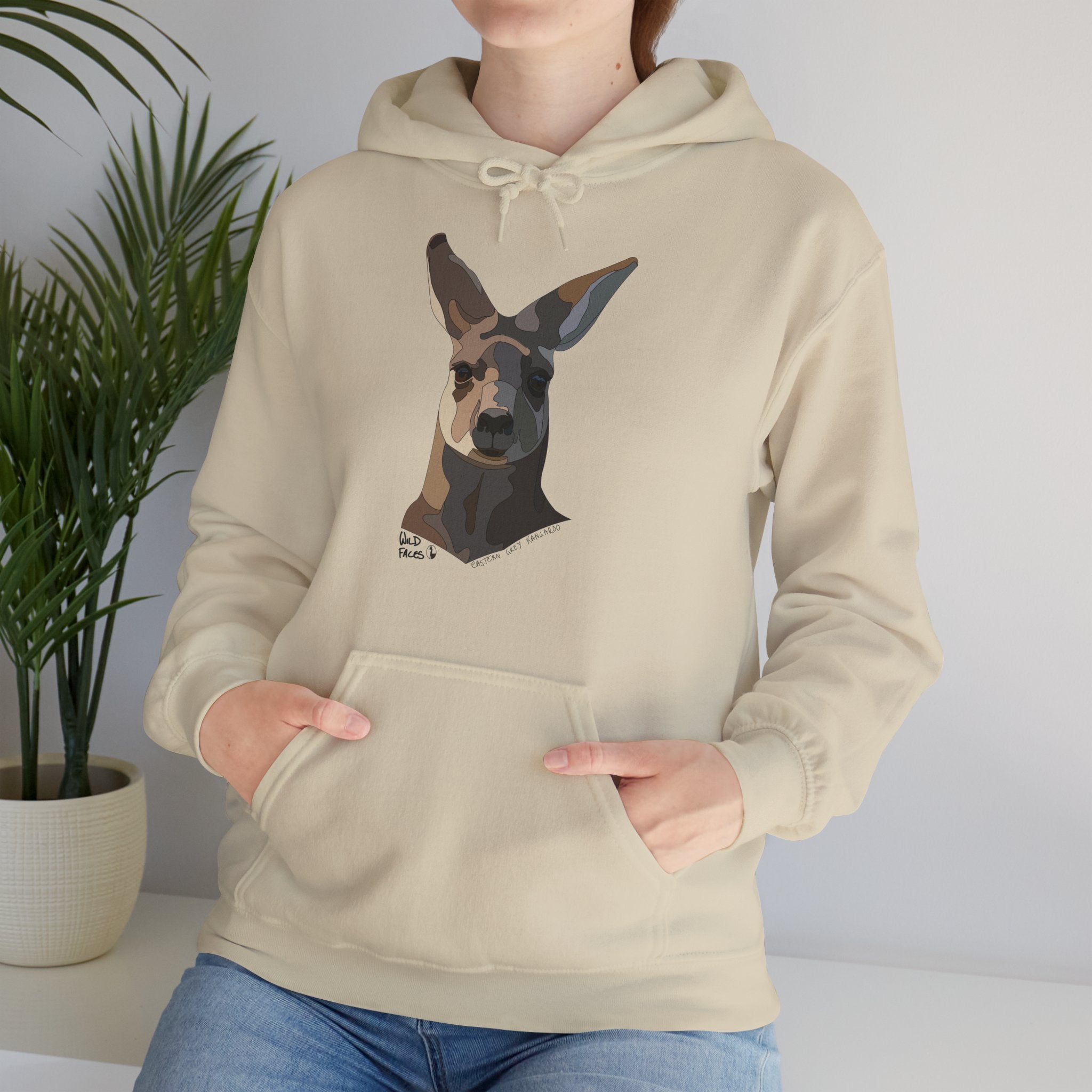 Eastern Grey Kangaroo | Unisex Heavy Blend™ Hooded Sweatshirt Printify