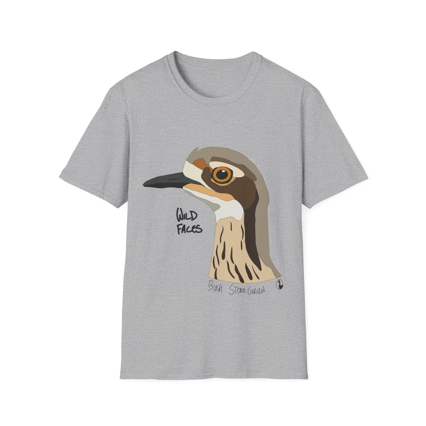 Bush Stone-curlew Head - Unisex Softstyle T-Shirt