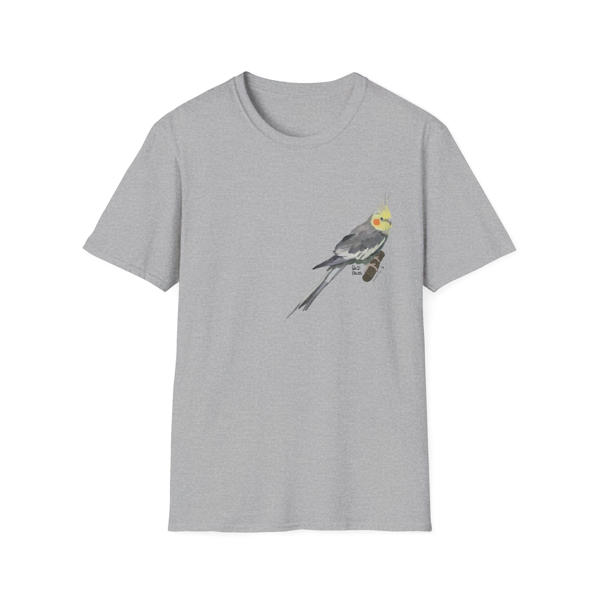 Cockatiel - Small design - Unisex Softstyle T-Shirt