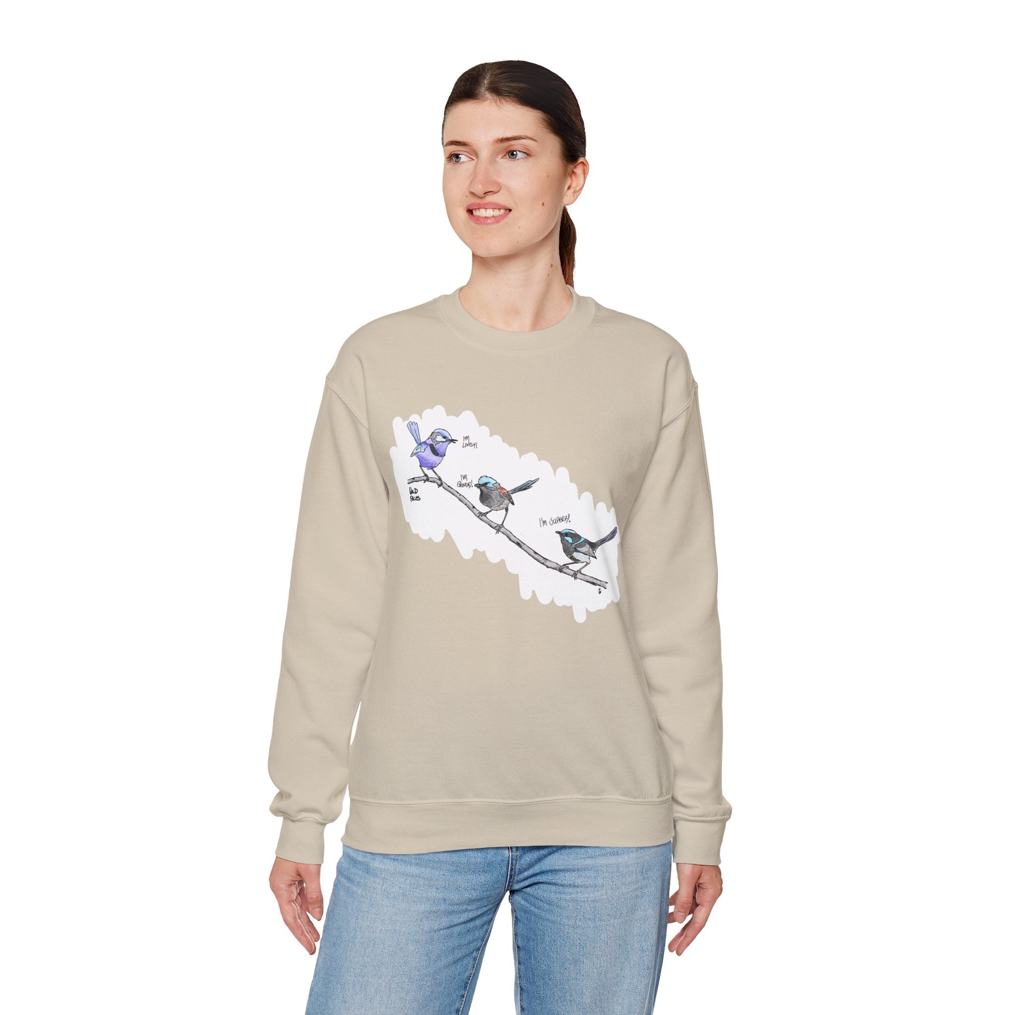Trio of Fairywrens | Unisex Heavy Blend™ Crewneck Printify