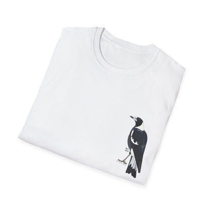 Australian Magpie - Small design - Unisex Softstyle T-Shirt Printify