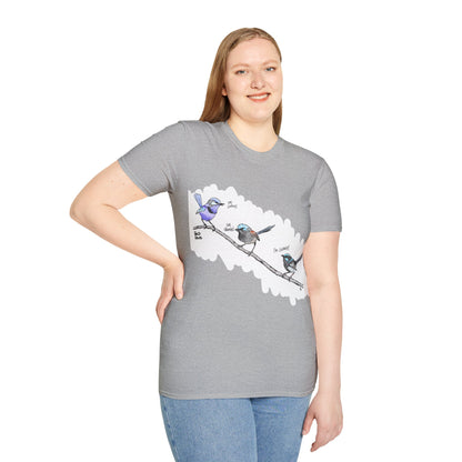 A trio of  Fairy-wrens (spendid, superb and lovely) - Unisex Softstyle T-Shirt