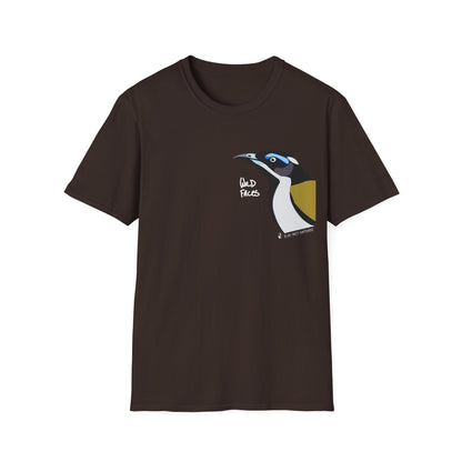 Blue-faced Honeyeater- Small design (white font)- Small design - Unisex Softstyle T-Shirt