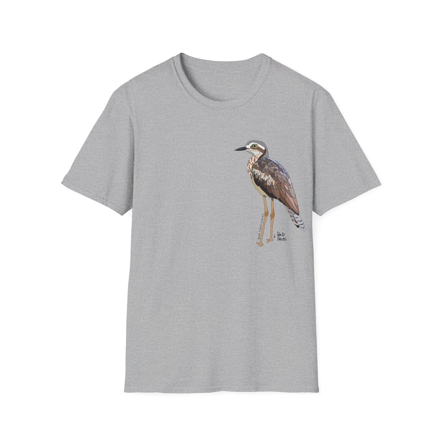 Bush Stone-curlew- Small design - Unisex Softstyle T-Shirt