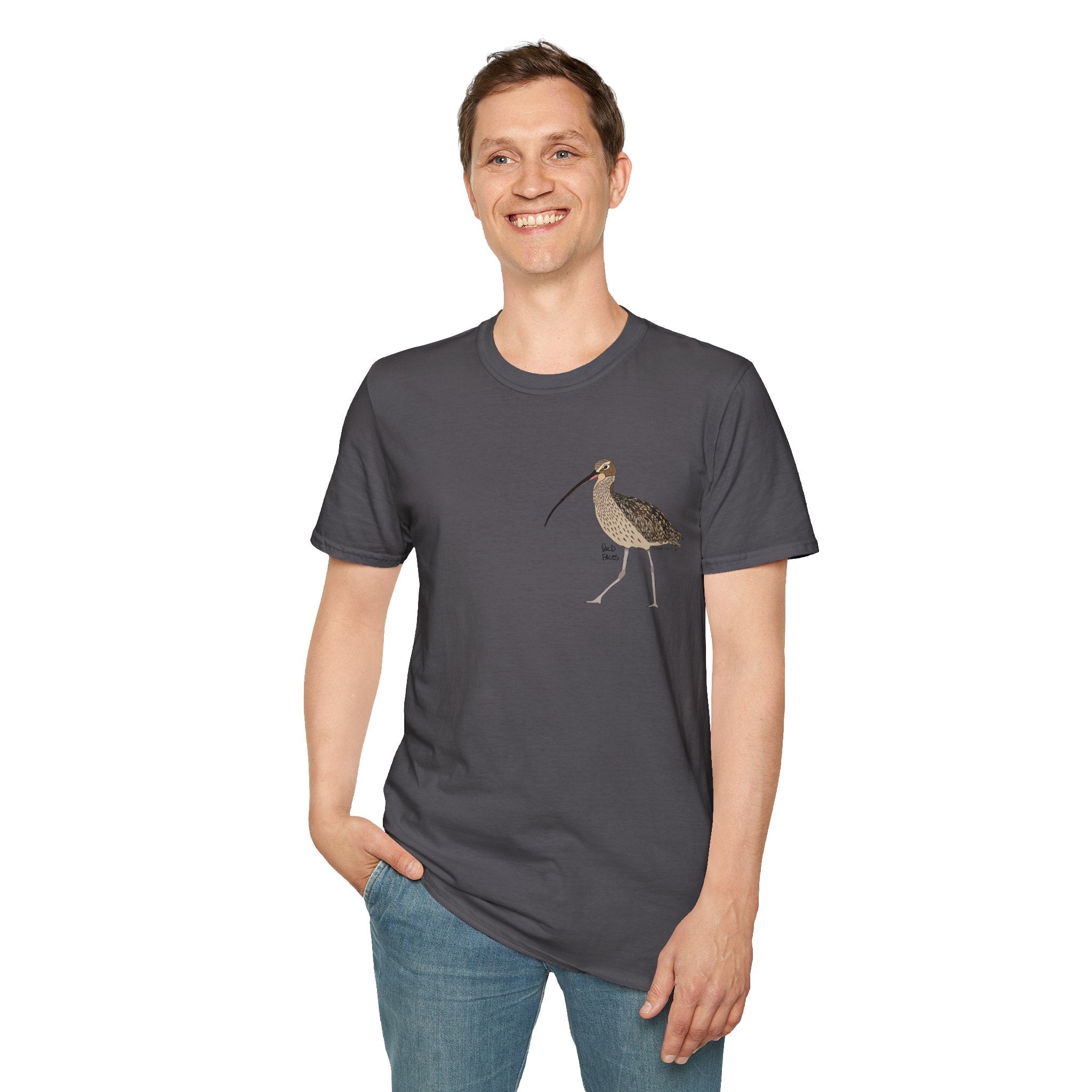 Eastern Curlew- Small design - Unisex Softstyle T-Shirt Printify