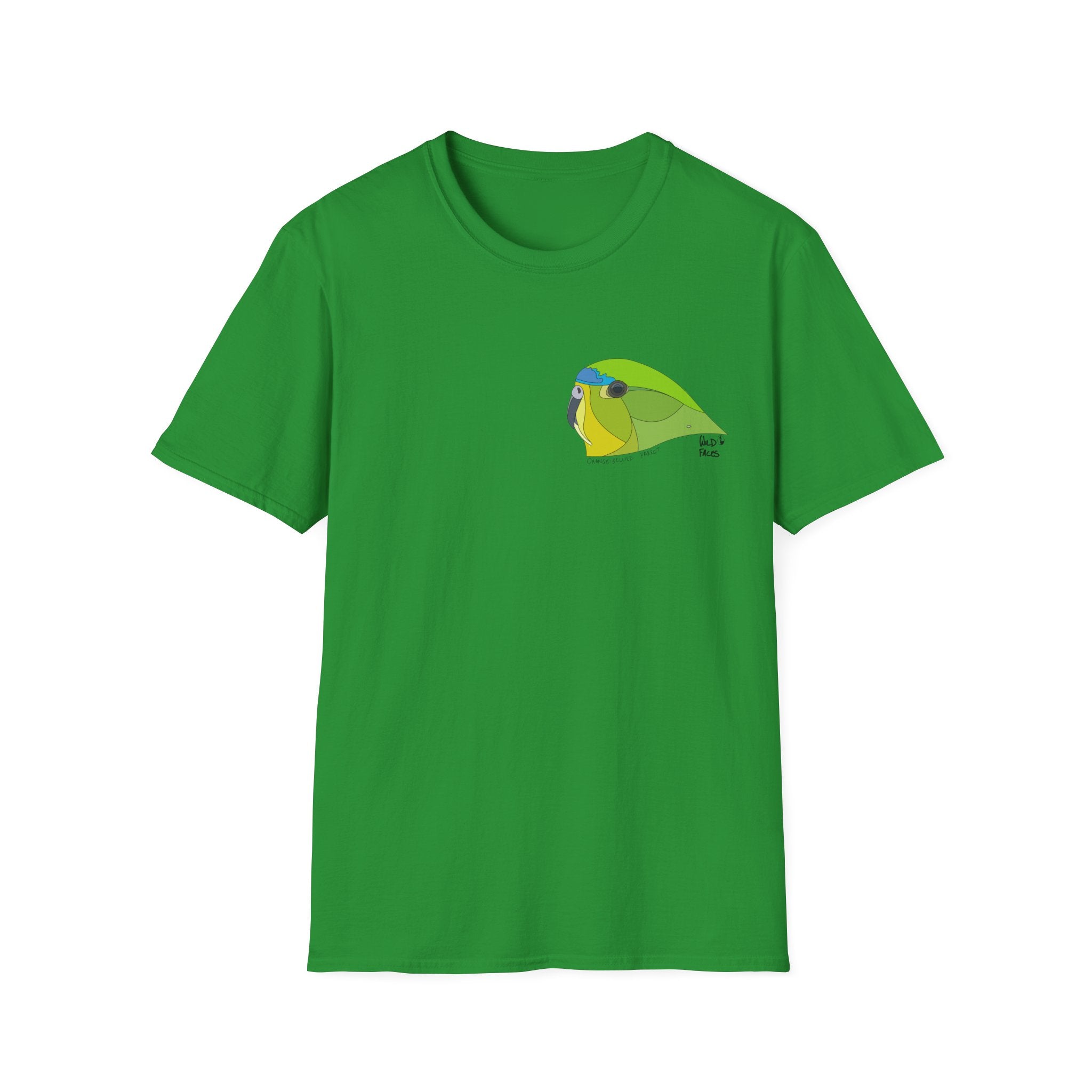 Orange-bellied Parrot - Small design- Unisex Softstyle T-Shirt Printify