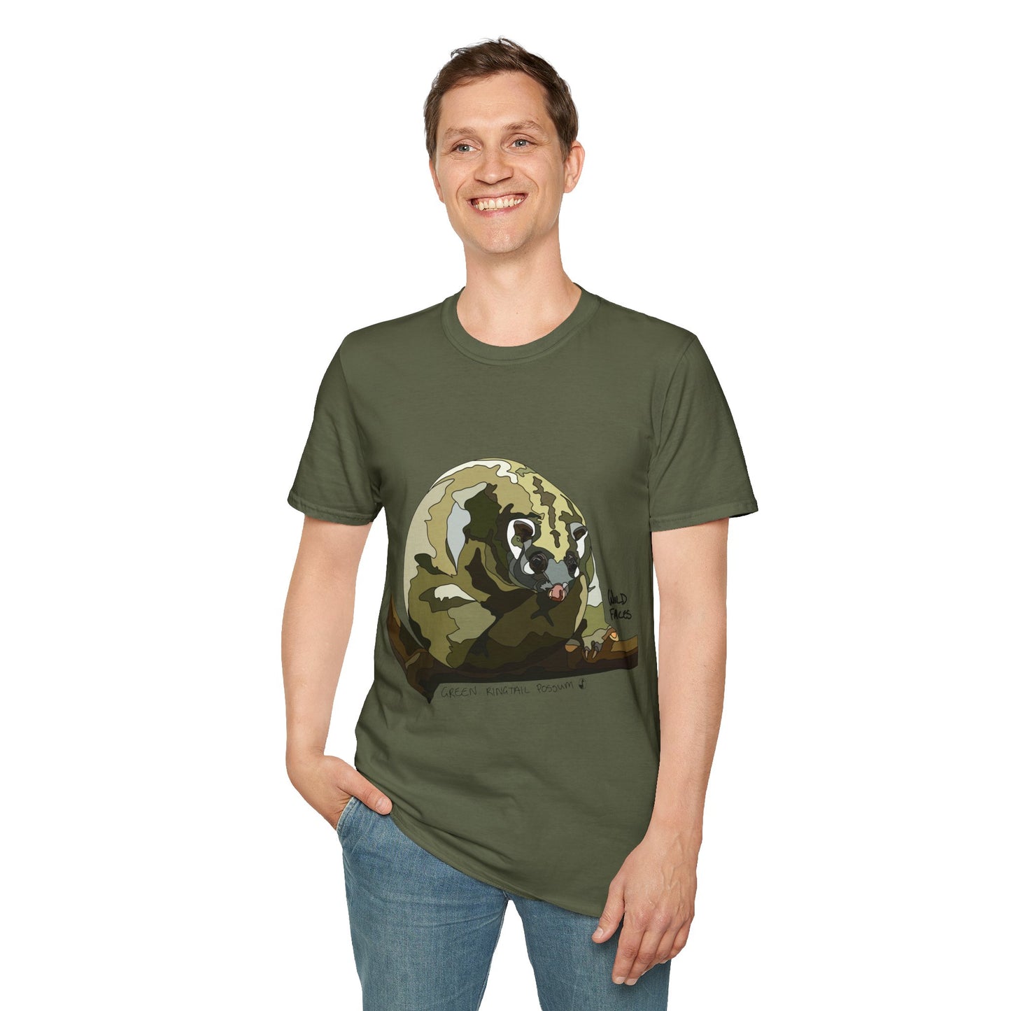 Green Ringtail Possum - Unisex Softstyle T-Shirt