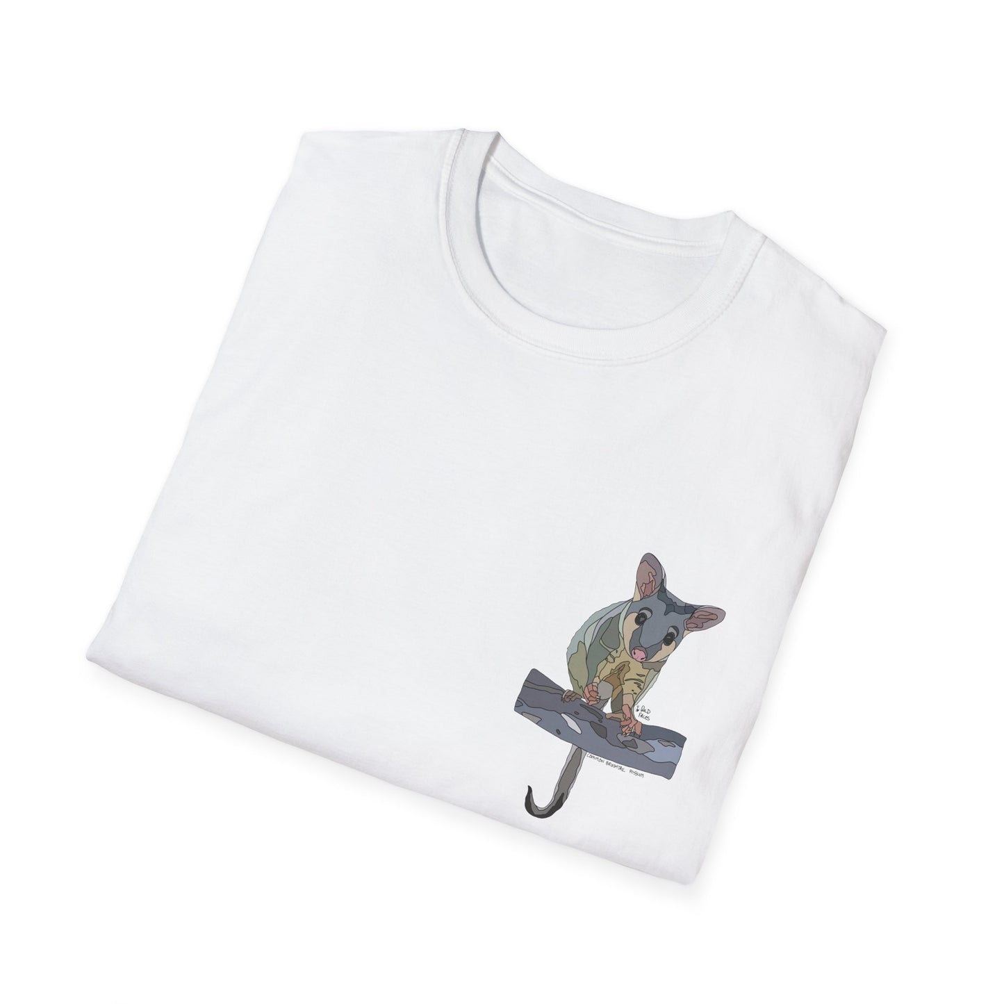 Common Brushtail Possum - Small design - Unisex Softstyle T-Shirt Printify