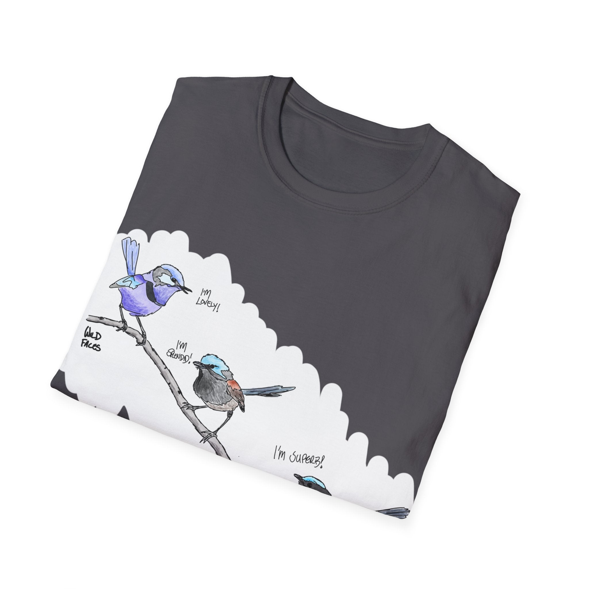 A trio of  Fairy-wrens (spendid, superb and lovely) - Unisex Softstyle T-Shirt Printify