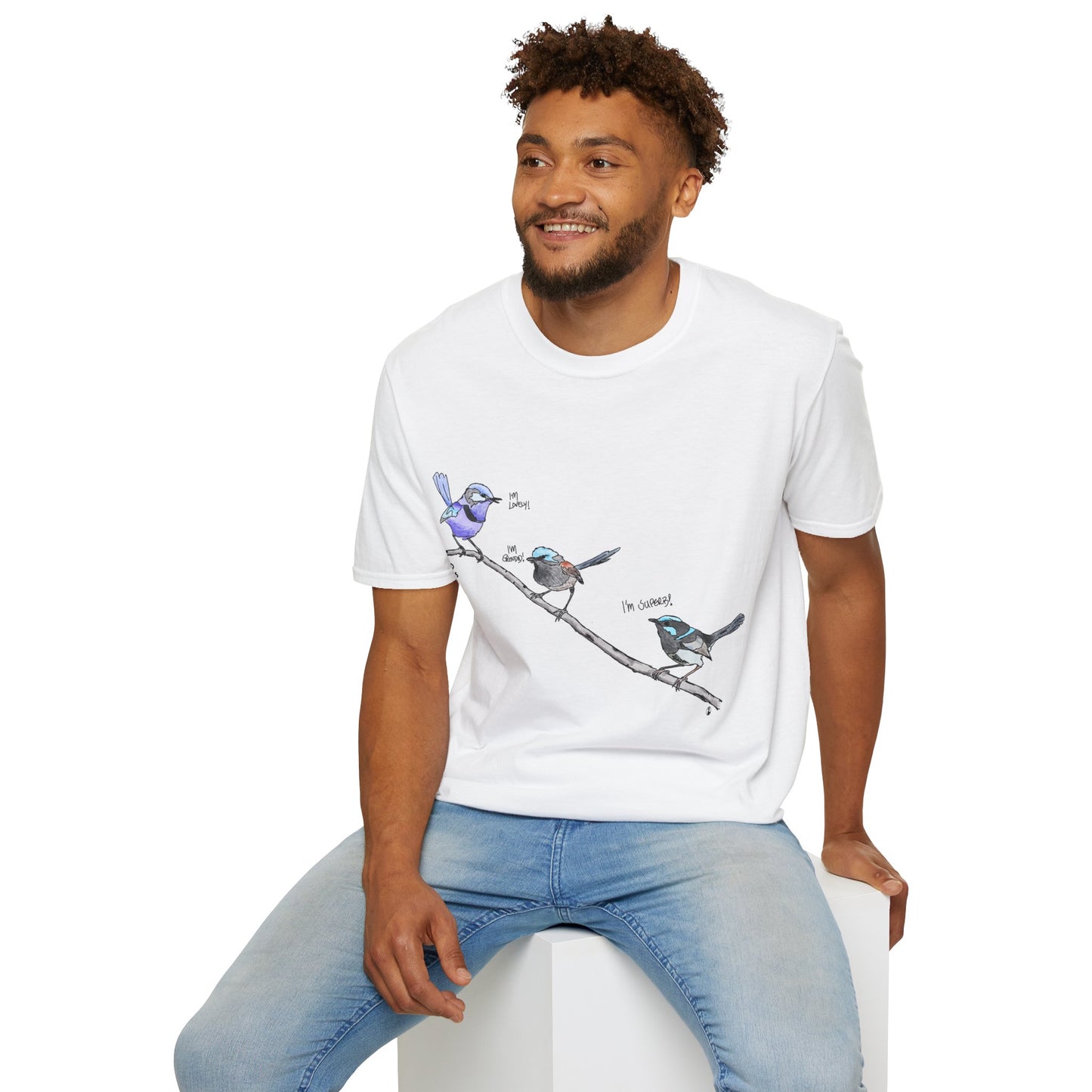 A trio of  Fairy-wrens (spendid, superb and lovely) - Unisex Softstyle T-Shirt