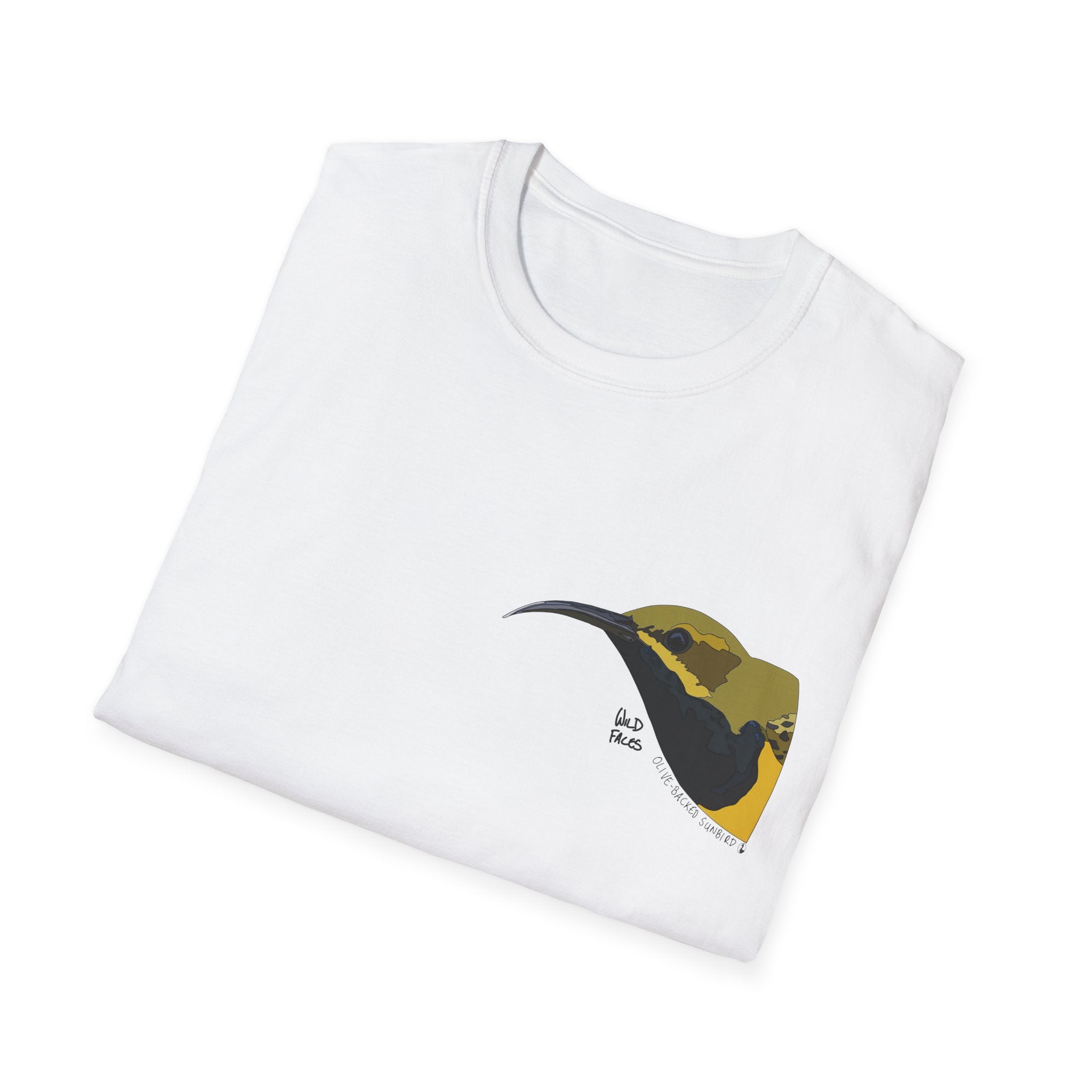 Olive-backed Sunbird - Small design - Unisex Softstyle T-Shirt Printify