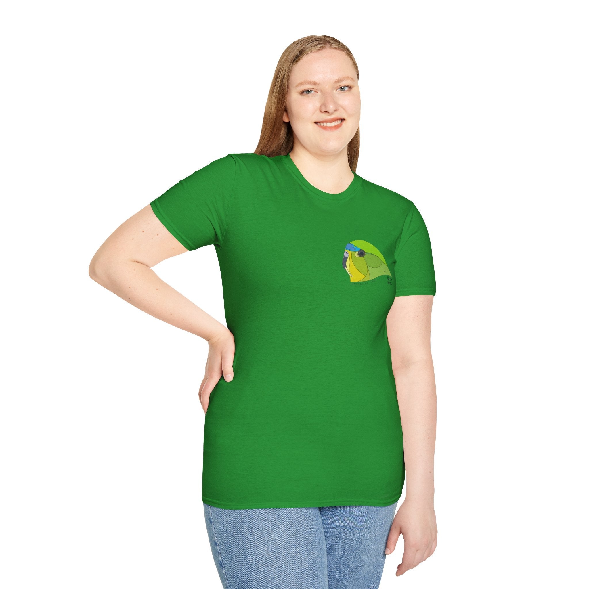 Orange-bellied Parrot - Small design- Unisex Softstyle T-Shirt Printify