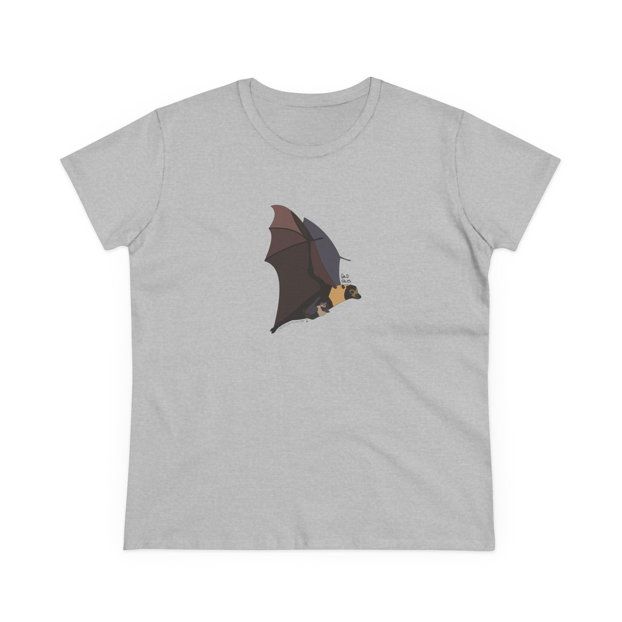 Spectacled Flying Fox (in flight) - Women's Midweight Cotton Tee