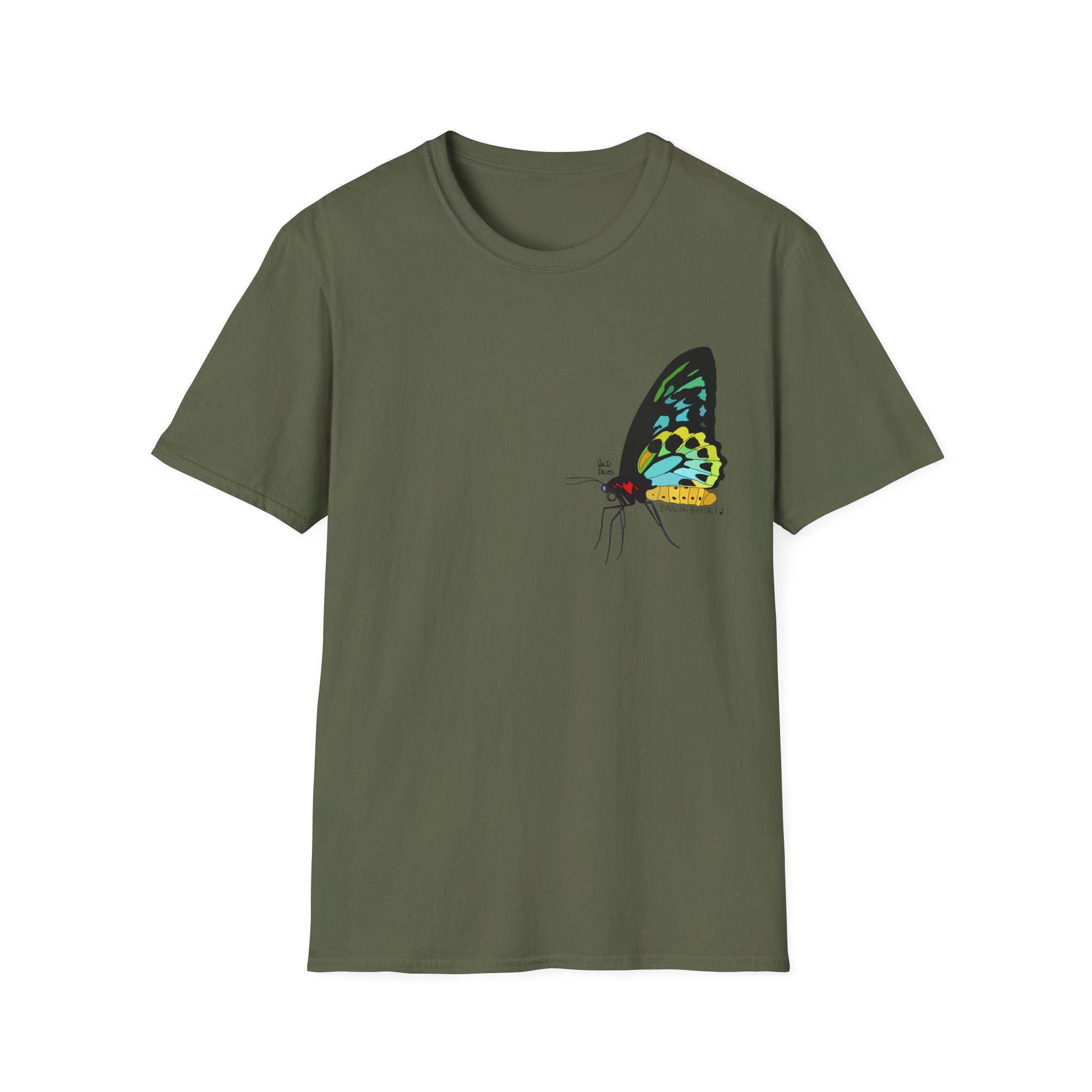 Birdwing Butterfly - Small design - Unisex Softstyle T-Shirt Printify