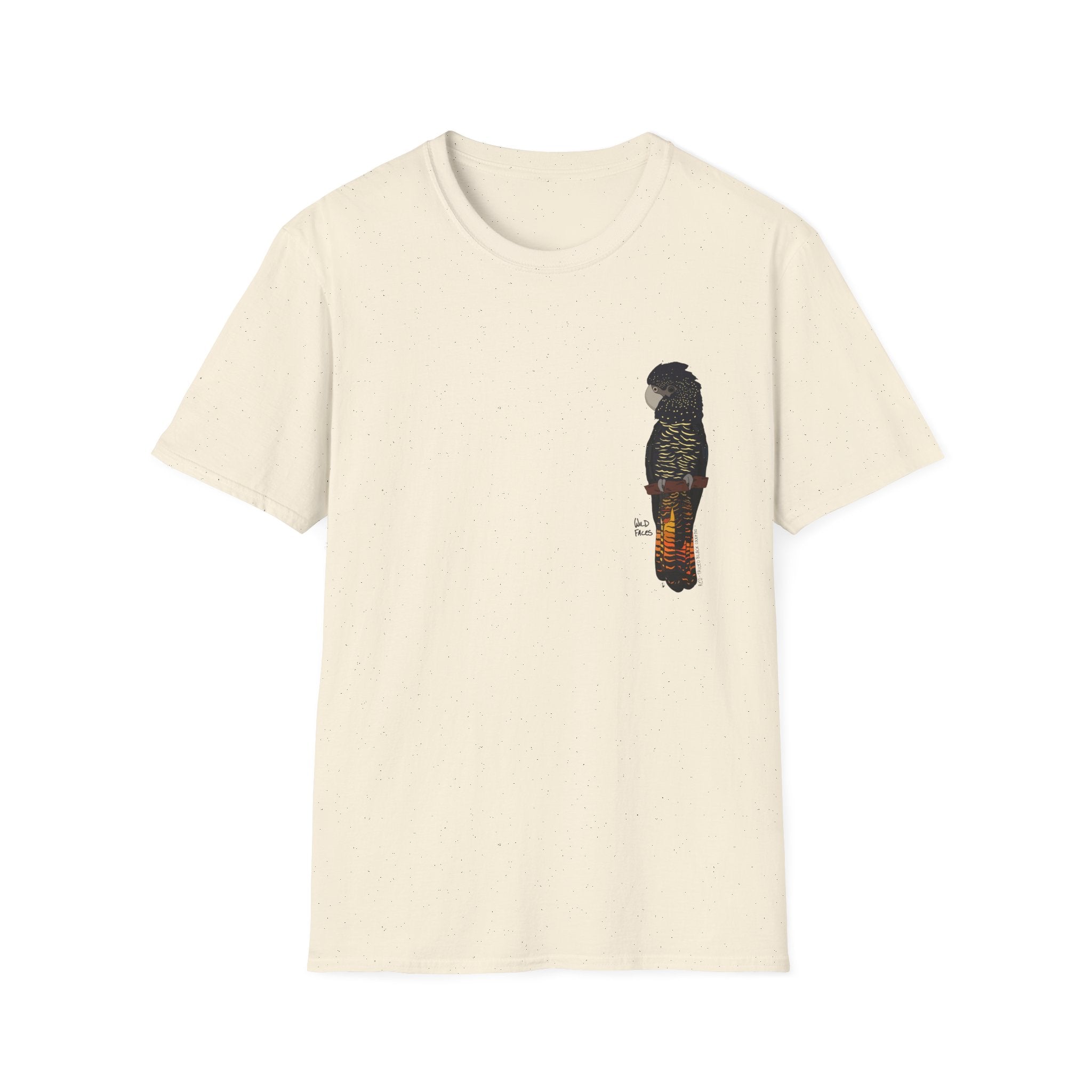 Red-tailed Black Cockatoo - Small design - Unisex Softstyle T-Shirt