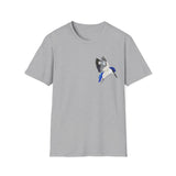 Forest Kingfisher (flying) - Small design - Unisex Softstyle T-Shirt