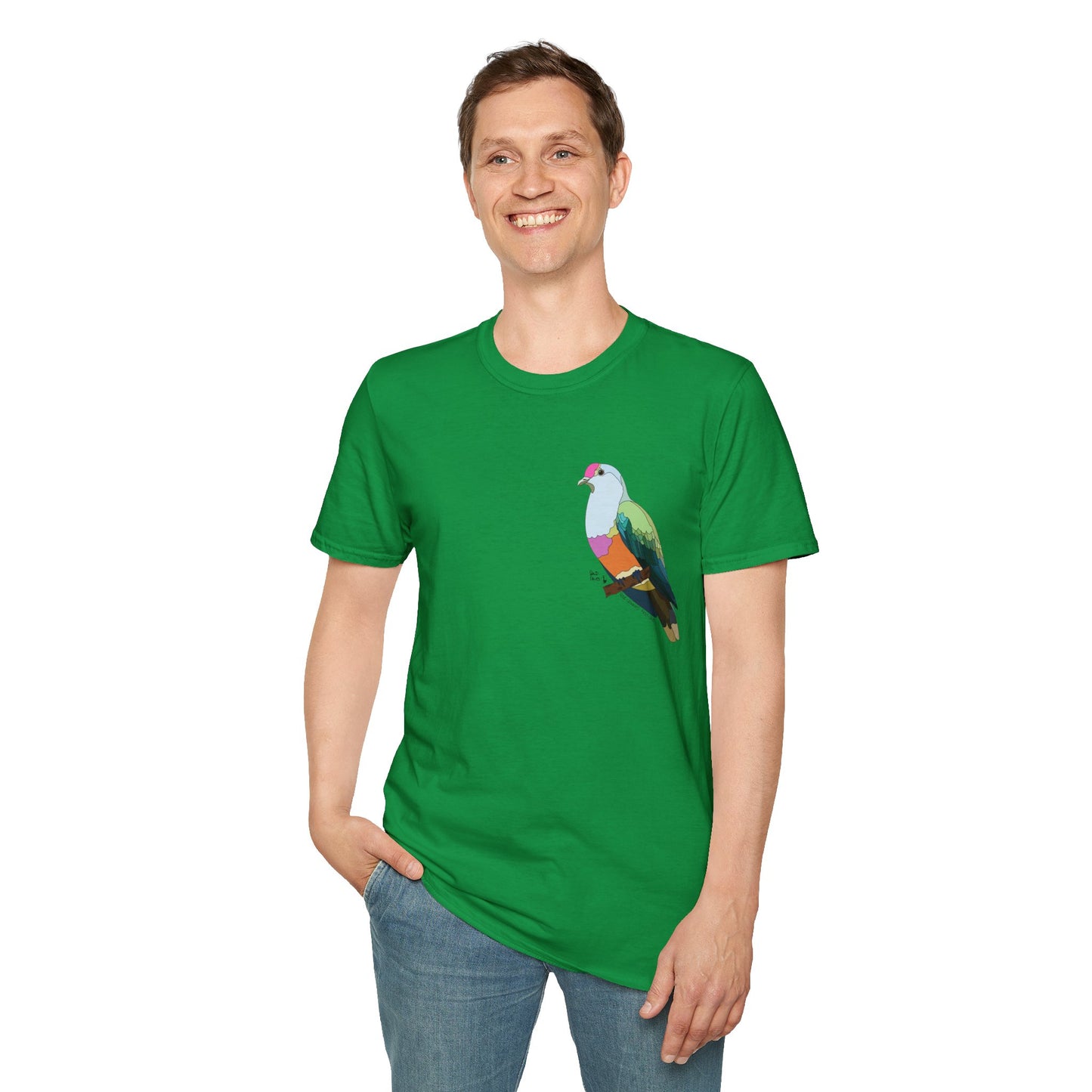 Rose-crowned Fruit Dove - Small design - Unisex Softstyle T-Shirt