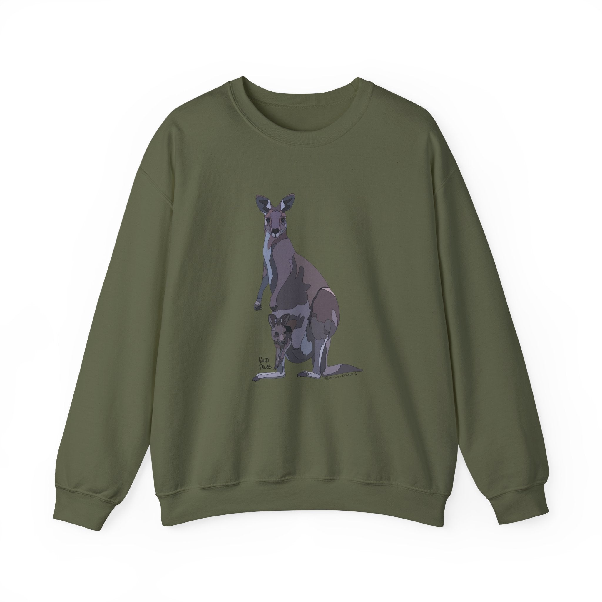 Eastern Grey Kangaroo (with joey) Sweatshirt | Unisex Heavy Blend™ Crewneck
