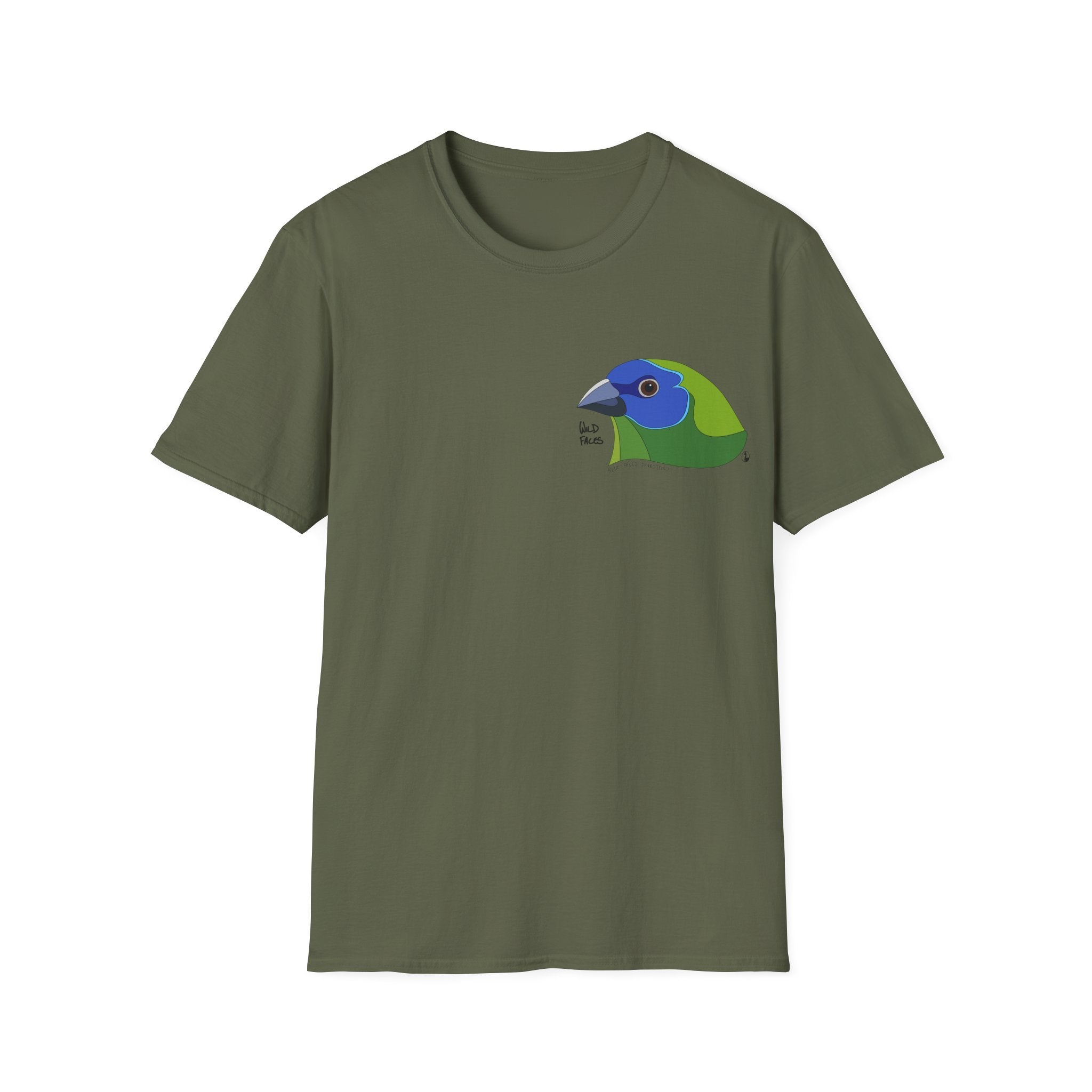 Blue-faced Parrotfinch - Small design - Unisex Softstyle T-Shirt Printify