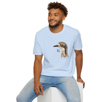 Bush Stone-curlew Head- Small design - Unisex Softstyle T-Shirt