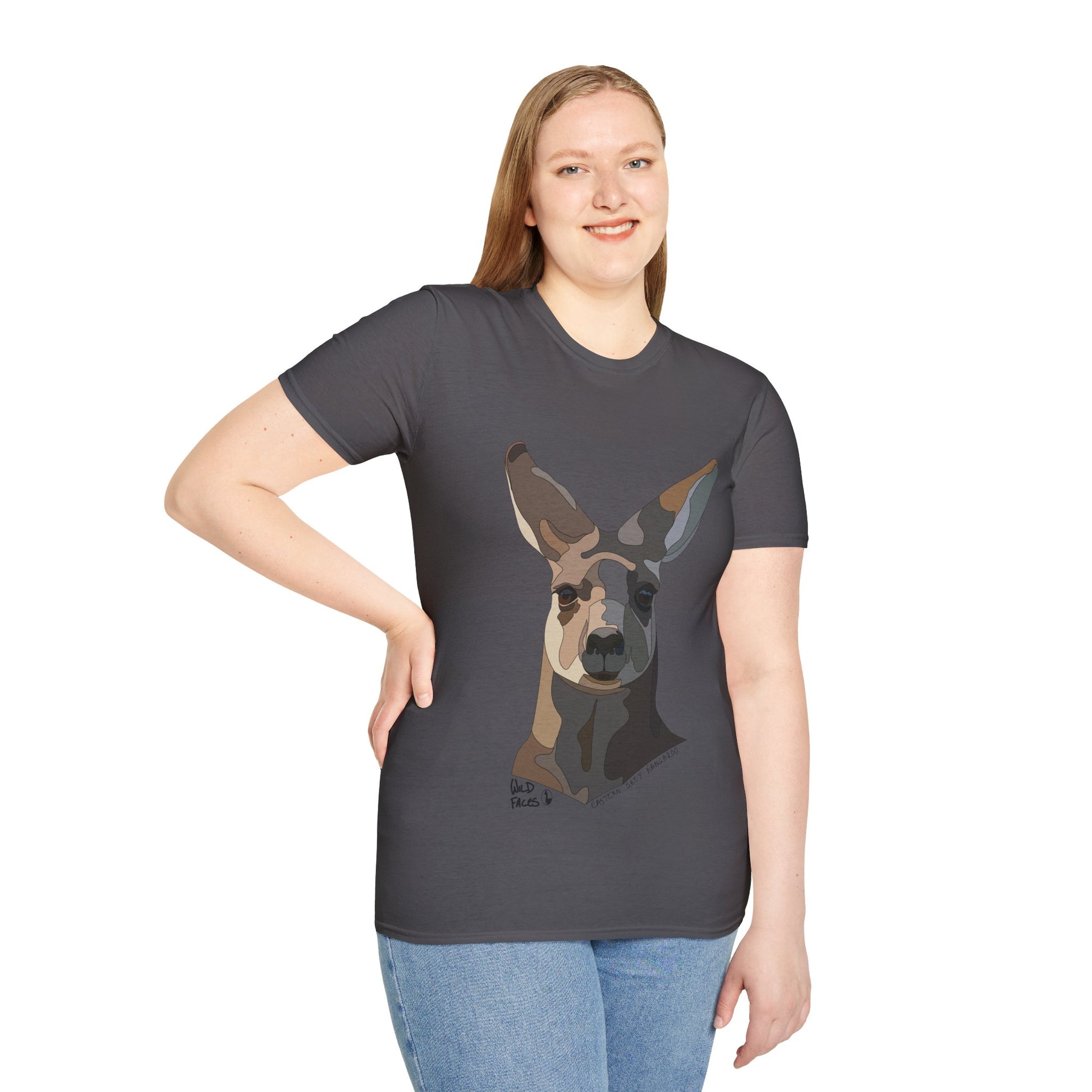 Eastern Grey Kangaroo - Unisex Softstyle T-Shirt Printify