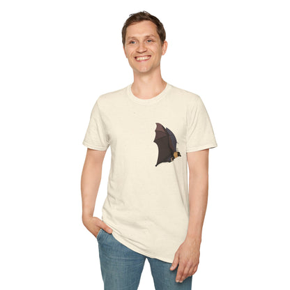 Spectacled Flying Fox (in flight) - Small design - Unisex Softstyle T-Shirt