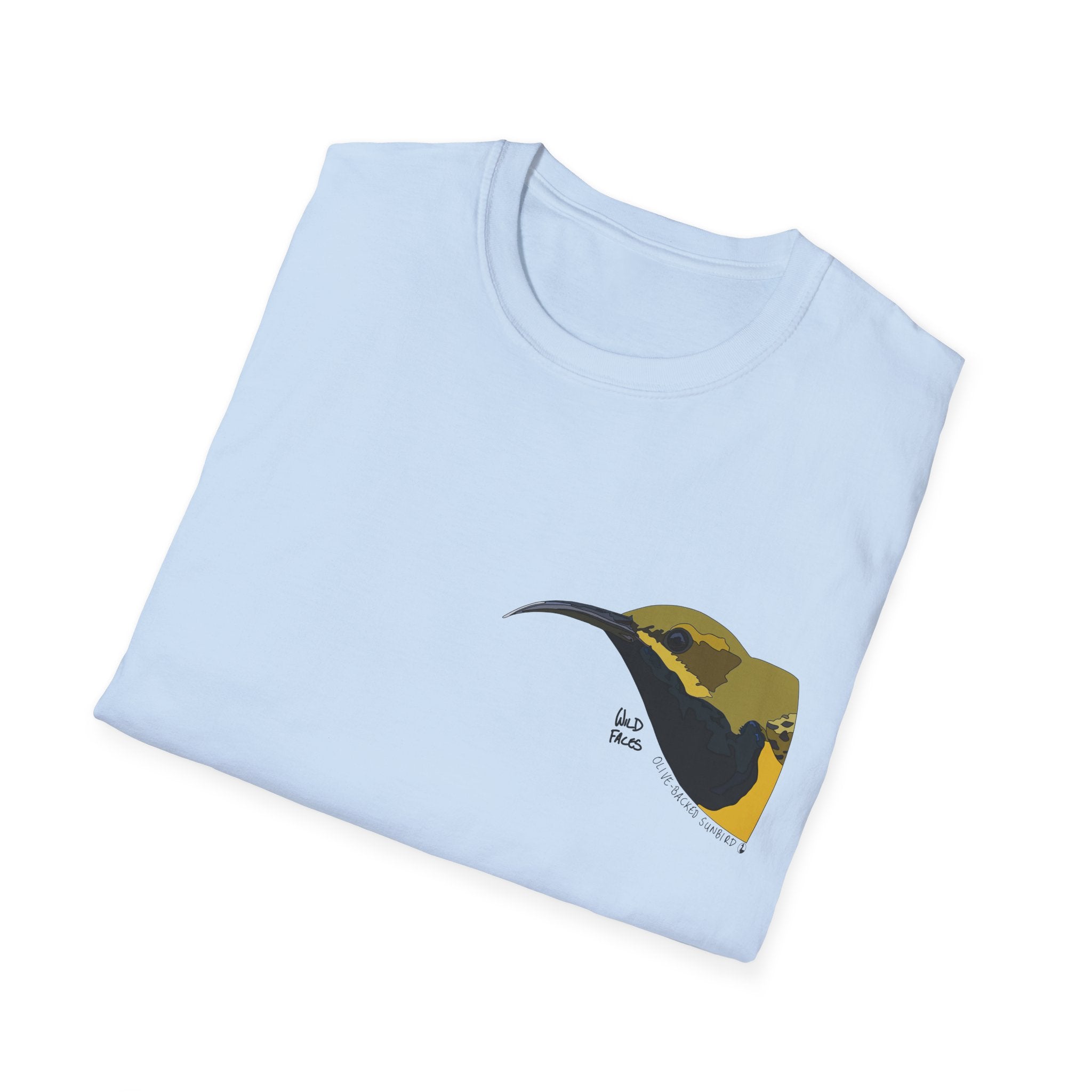 Olive-backed Sunbird - Small design - Unisex Softstyle T-Shirt Printify