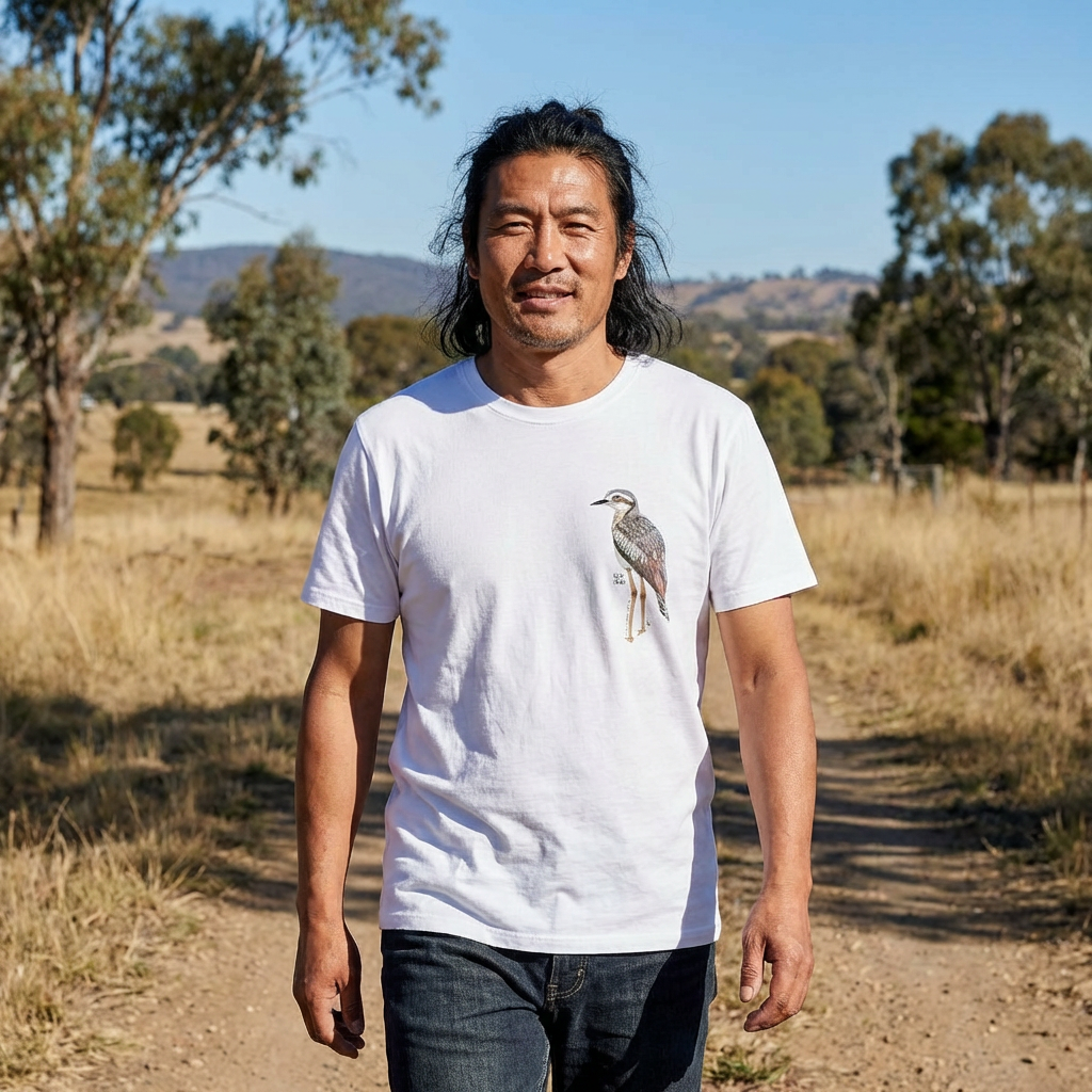 Bush Stone-curlew- Small design - Unisex Softstyle T-Shirt