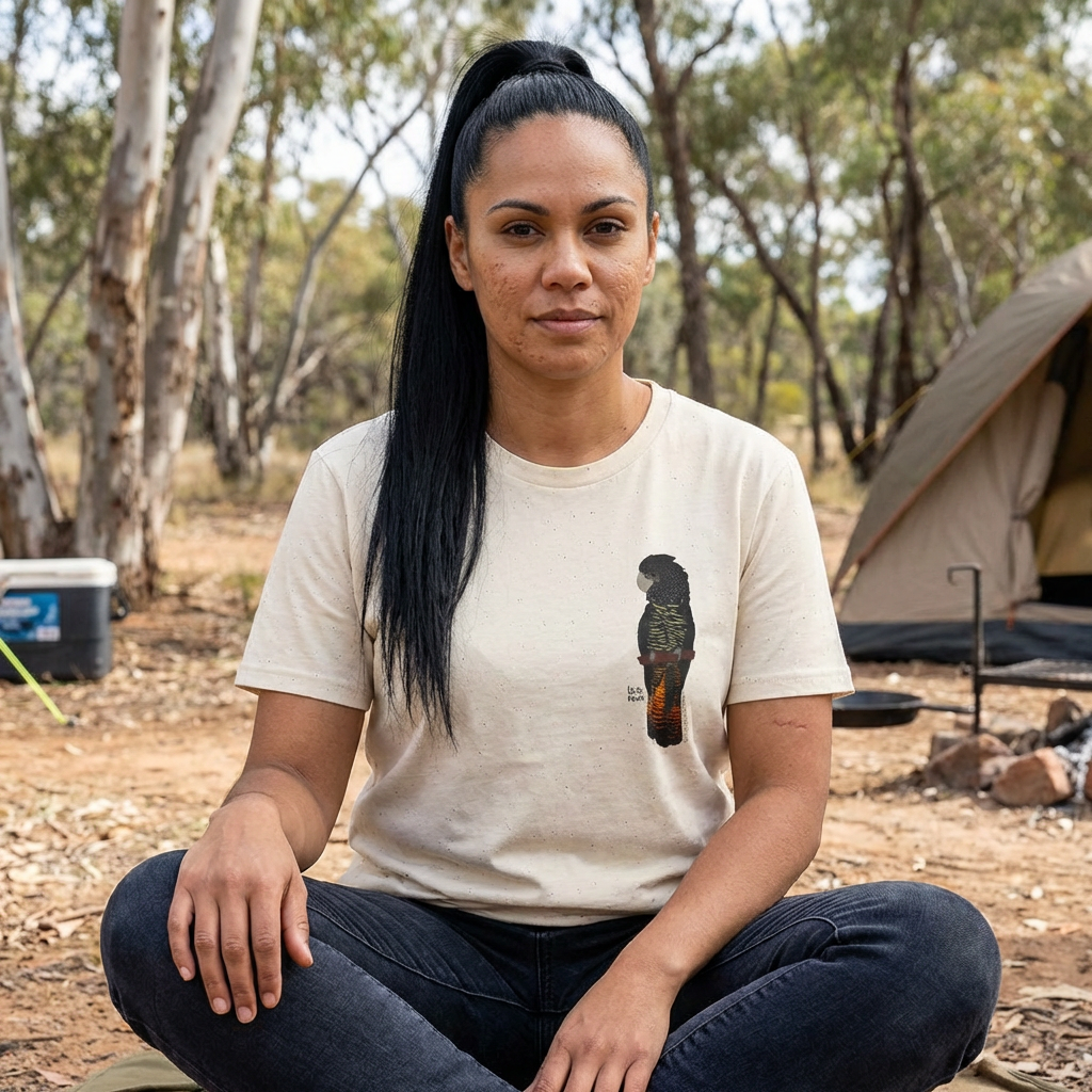 Red-tailed Black Cockatoo - Small design - Unisex Softstyle T-Shirt