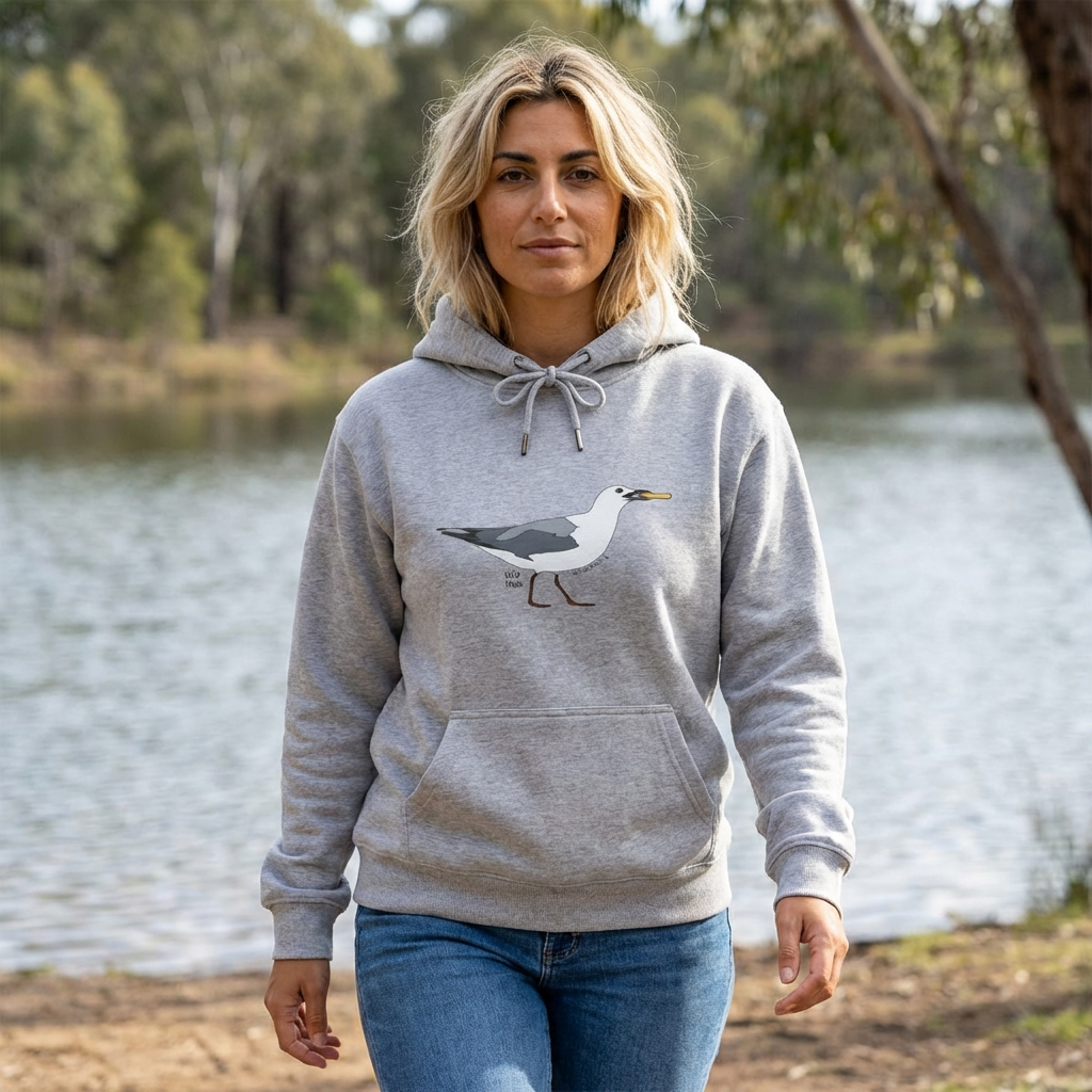 Silver Gull - standing with chip | Unisex Heavy Blend™ Hooded Sweatshirt
