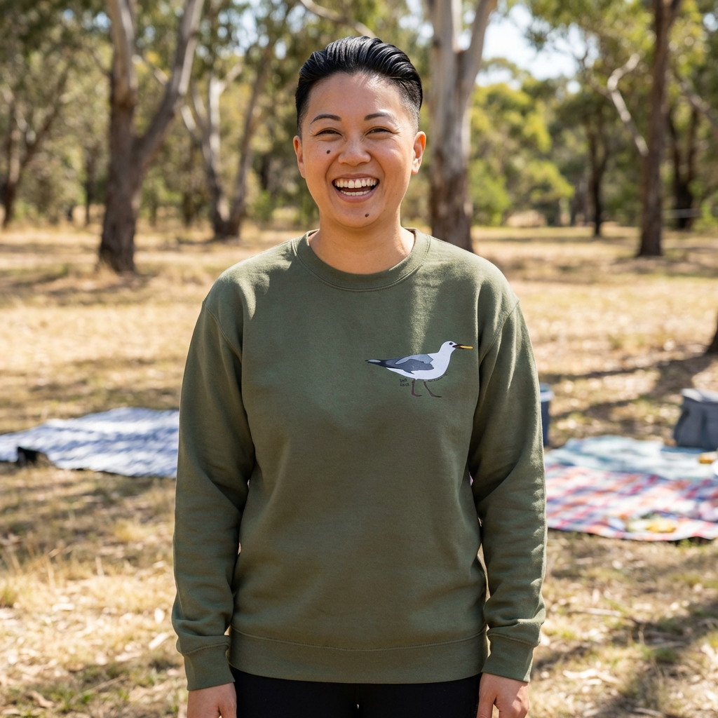 Silver Gull - standing with chip | Unisex Heavy Blend™ Crewneck