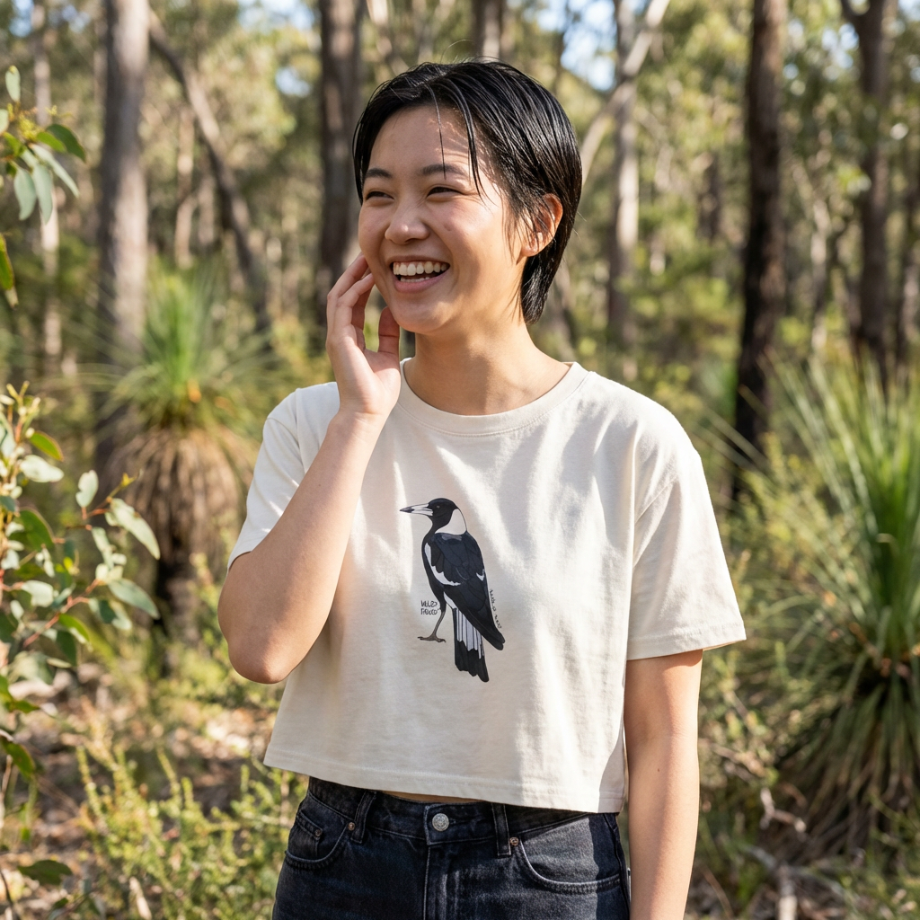 Australian Magpie - Women's Crop Tee