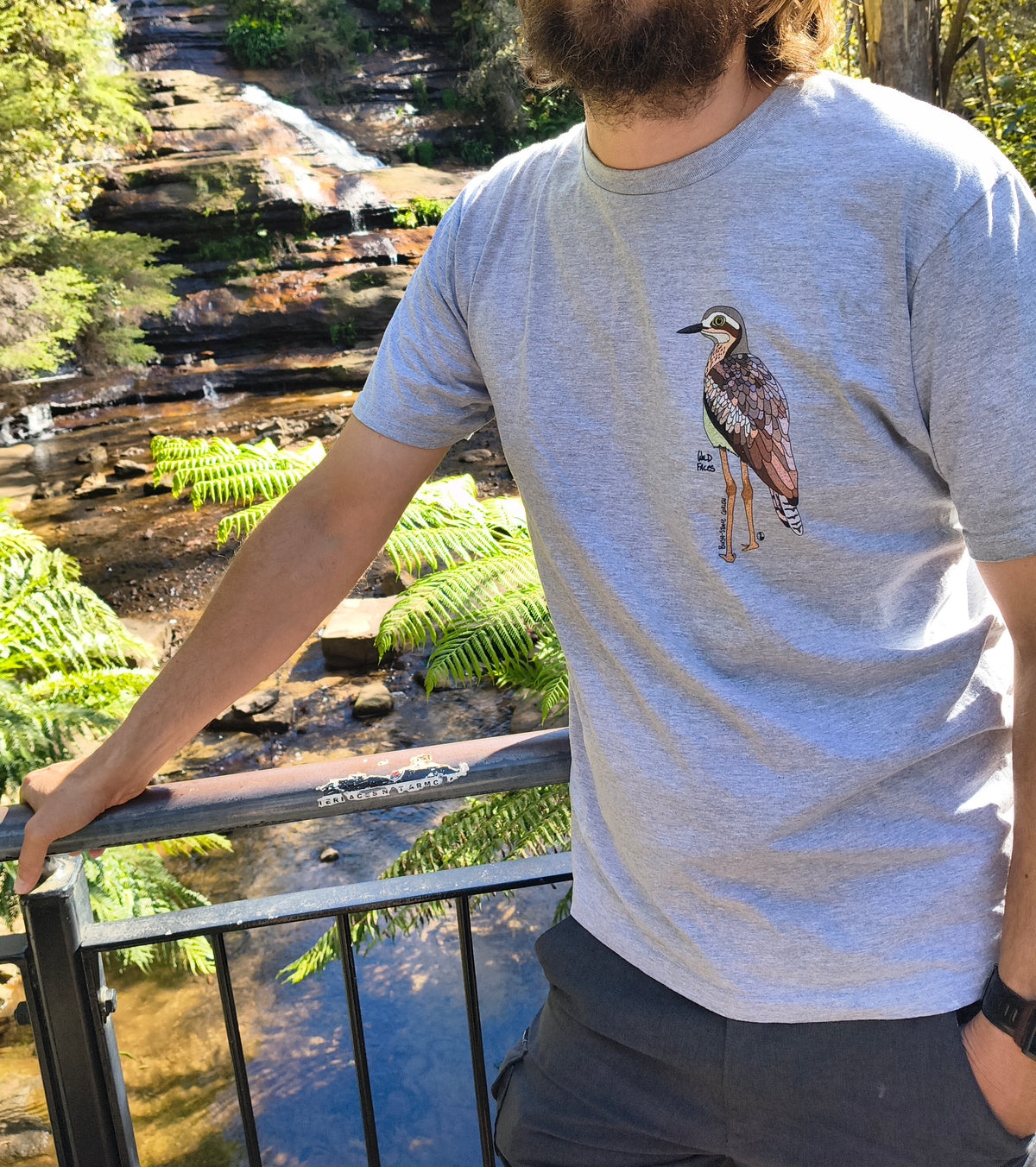 Bush Stone-curlew- Small design - Unisex Softstyle T-Shirt