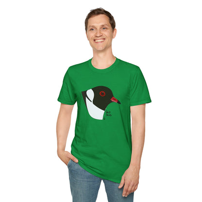 Hooded Plover Head- Unisex Softstyle T-Shirt