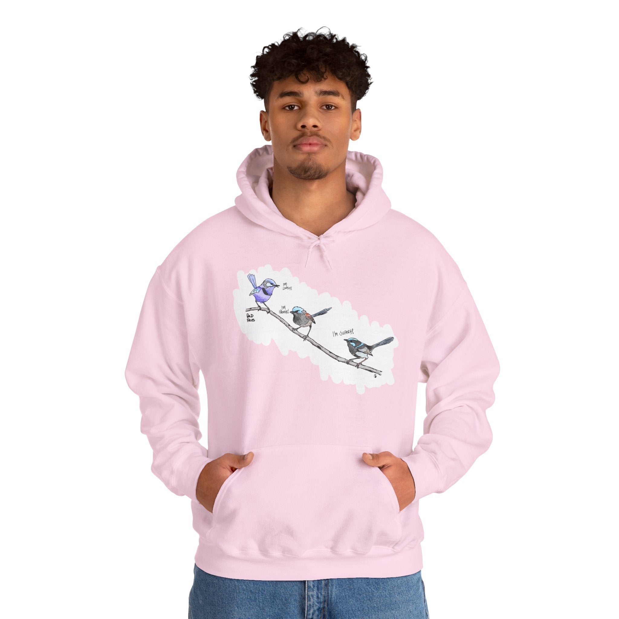 A trio of Fairywrens (spendid, superb and lovely) | Unisex Heavy Blend™ Hooded Sweatshirt Printify