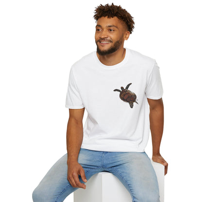 Green Turtle - Small design - Unisex Softstyle T-Shirt