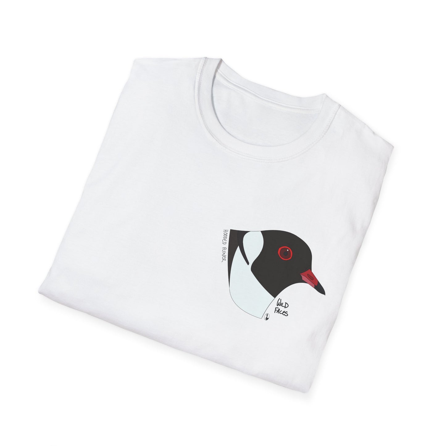 Hooded Plover Head-Small design- Unisex Softstyle T-Shirt