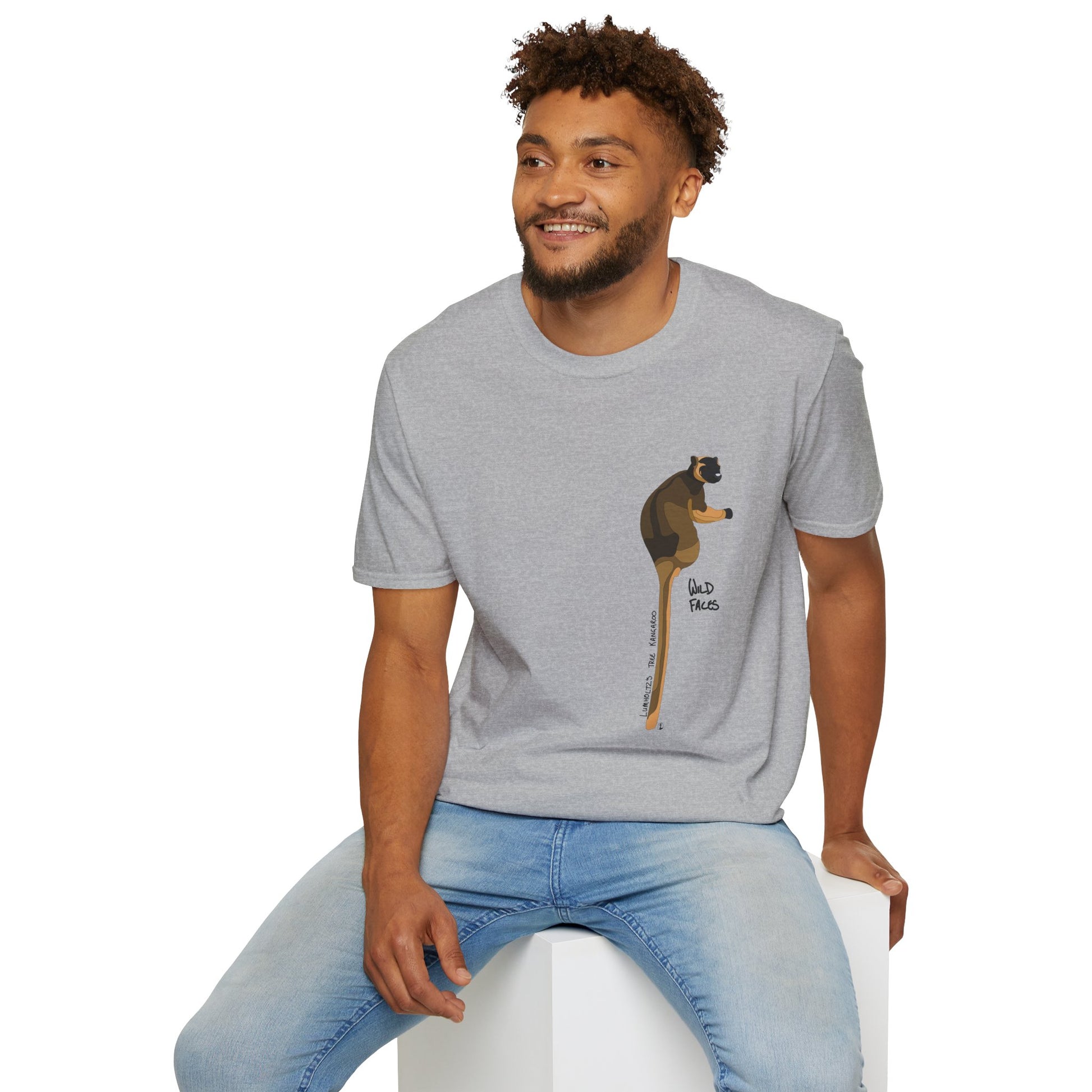 Lumholtz's Tree Kangaroo - Small design - Unisex Softstyle T-Shirt Printify