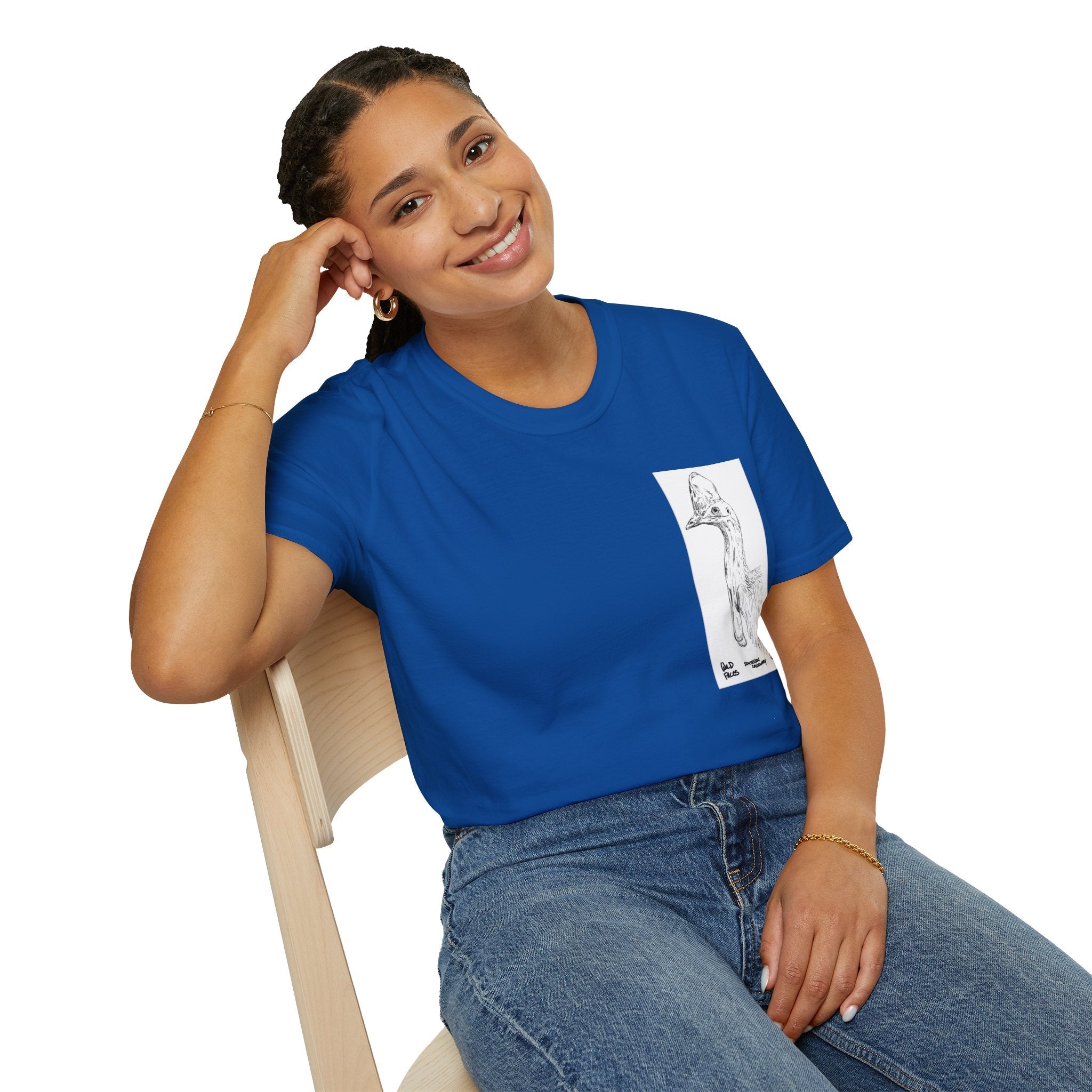 Southern Cassowary (sketch) - Unisex Softstyle T-Shirt Printify