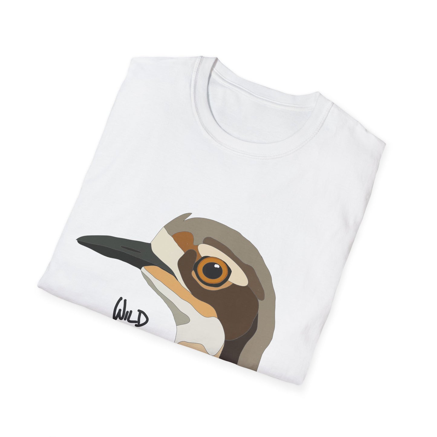 Bush Stone-curlew Head - Unisex Softstyle T-Shirt