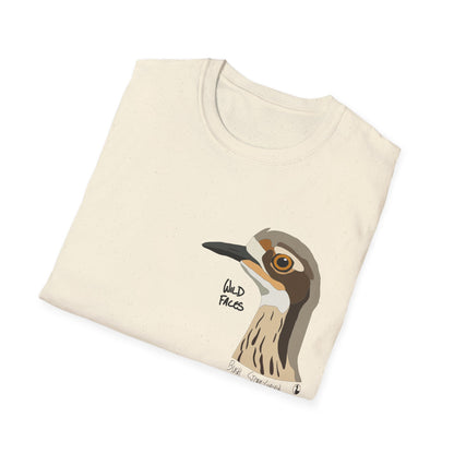 Bush Stone-curlew Head- Small design - Unisex Softstyle T-Shirt