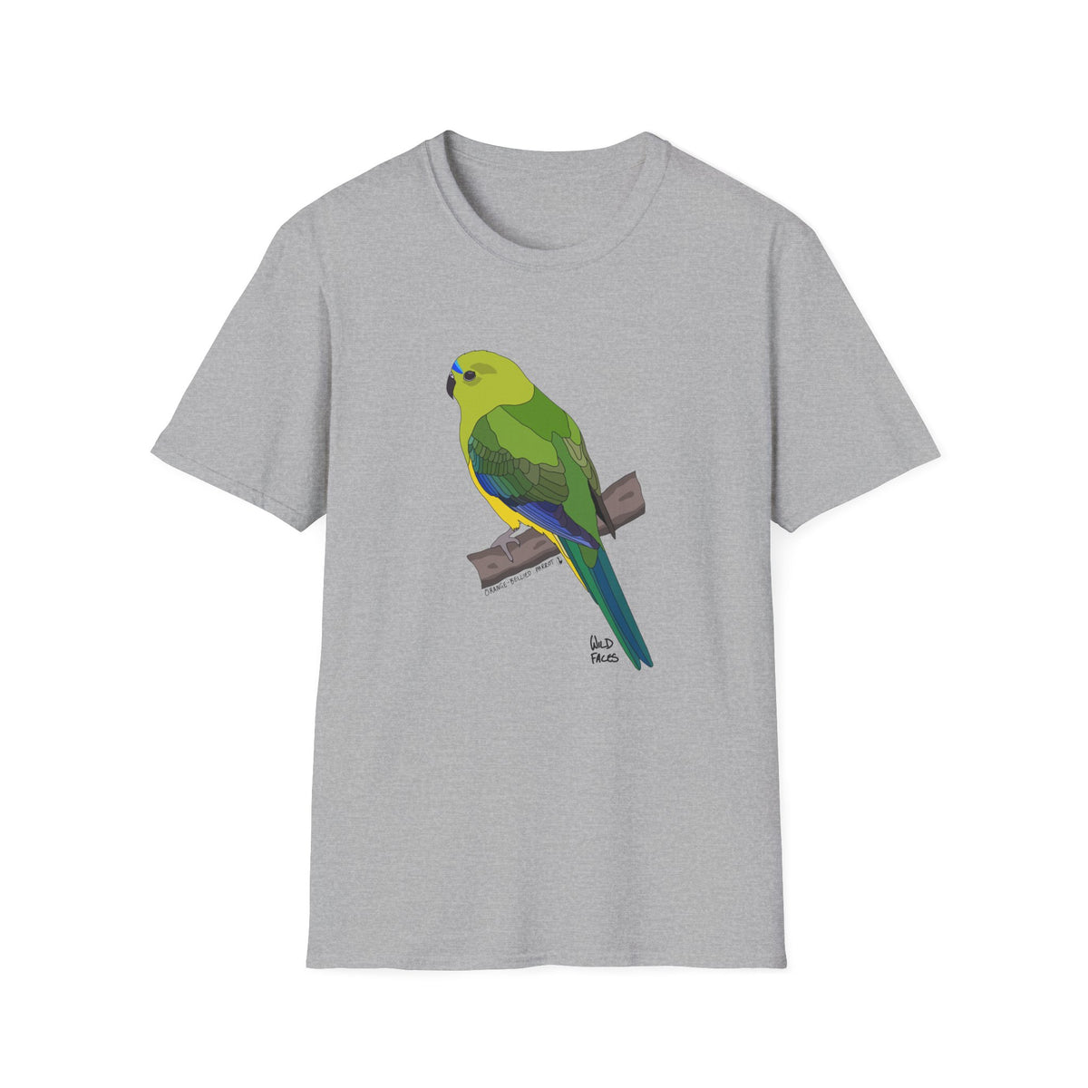 Orange-bellied Parrot (whole body) - Unisex Softstyle T-Shirt