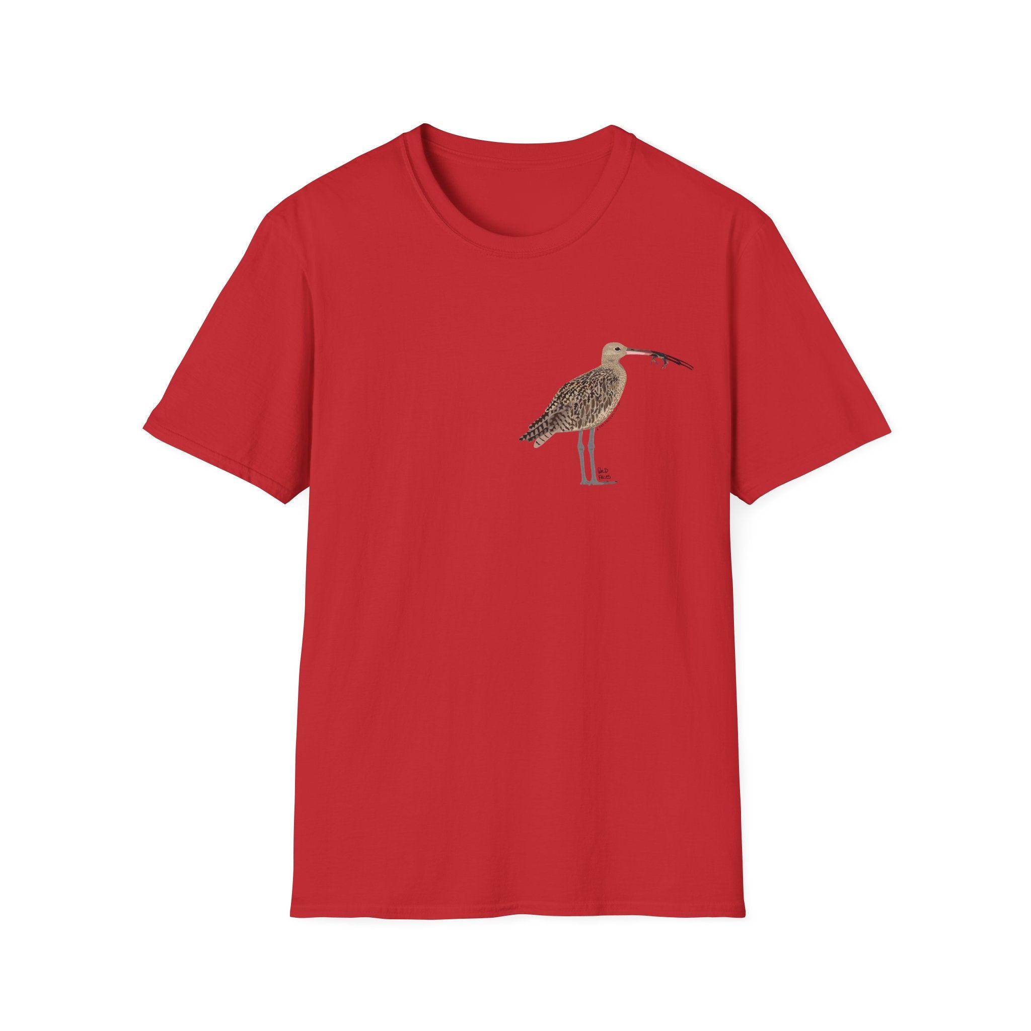 Eastern Curlew (feeding) - Small design - Unisex Softstyle T-Shirt