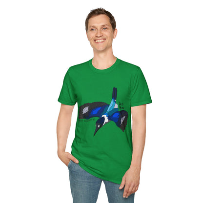 Forest Kingfisher (flying) - Unisex Softstyle T-Shirt