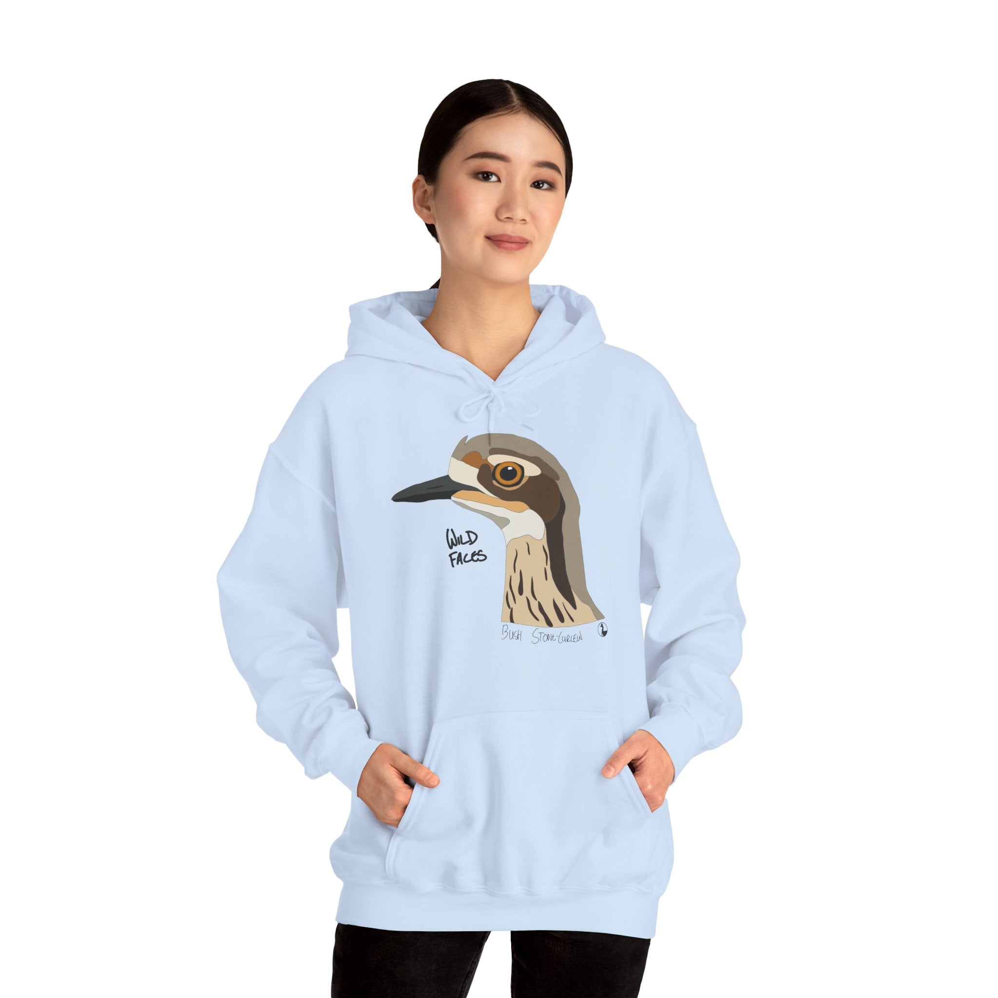 Bush-stone Curlew (head) | Unisex Heavy Blend™ Hooded Sweatshirt Printify