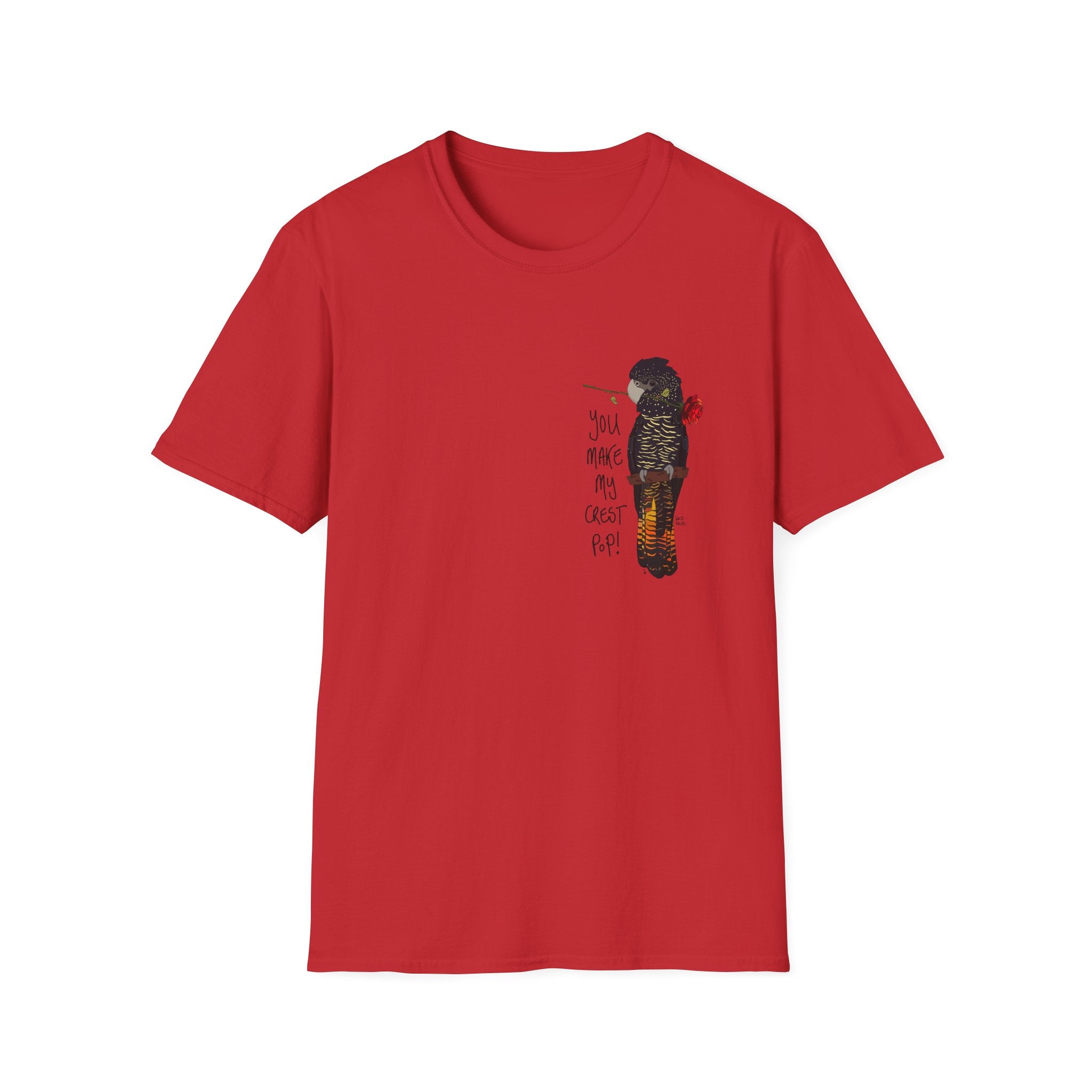 Love from... a Red-tailed Black Cockatoo - small design - Unisex Softstyle T-Shirt