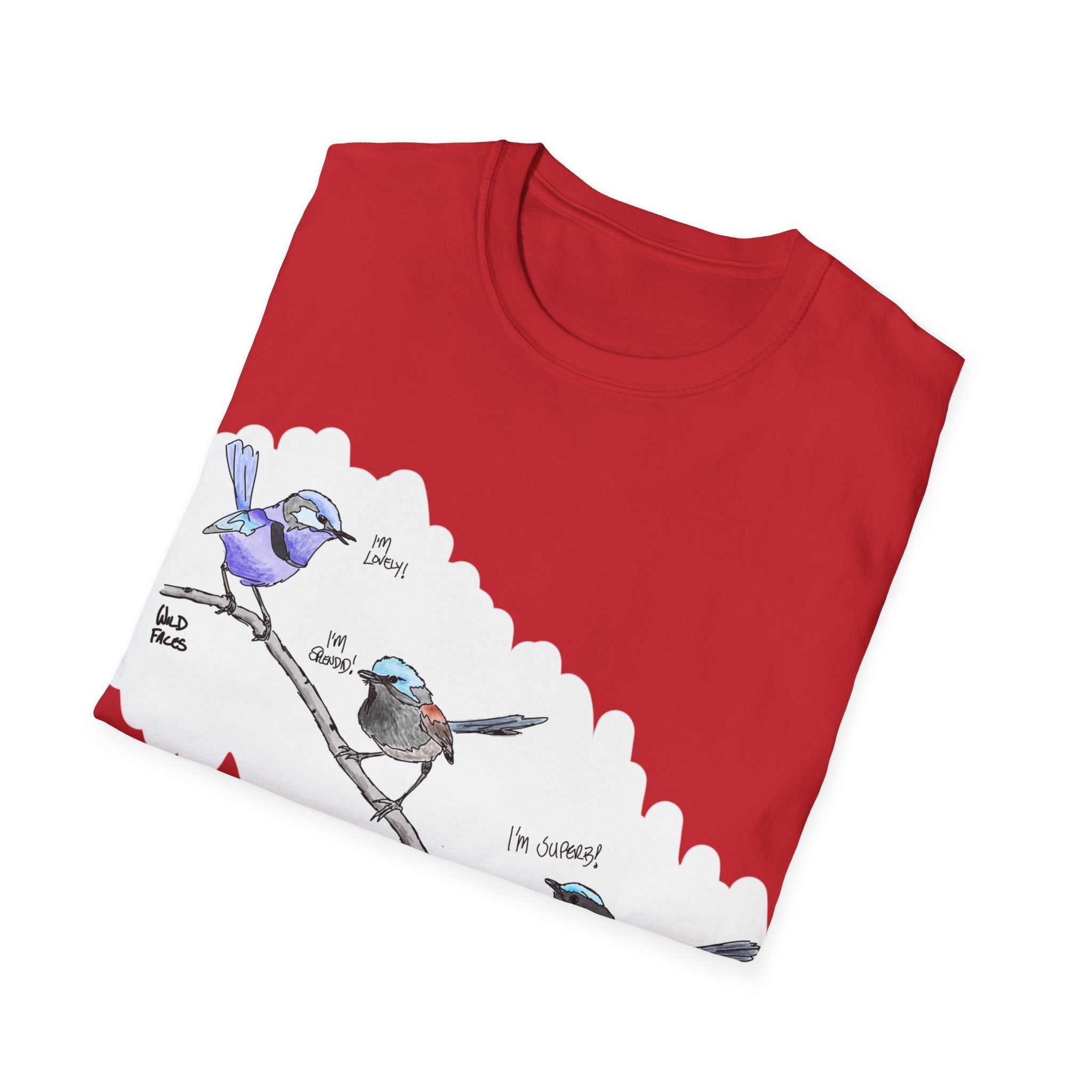 A trio of  Fairy-wrens (spendid, superb and lovely) - Unisex Softstyle T-Shirt Printify