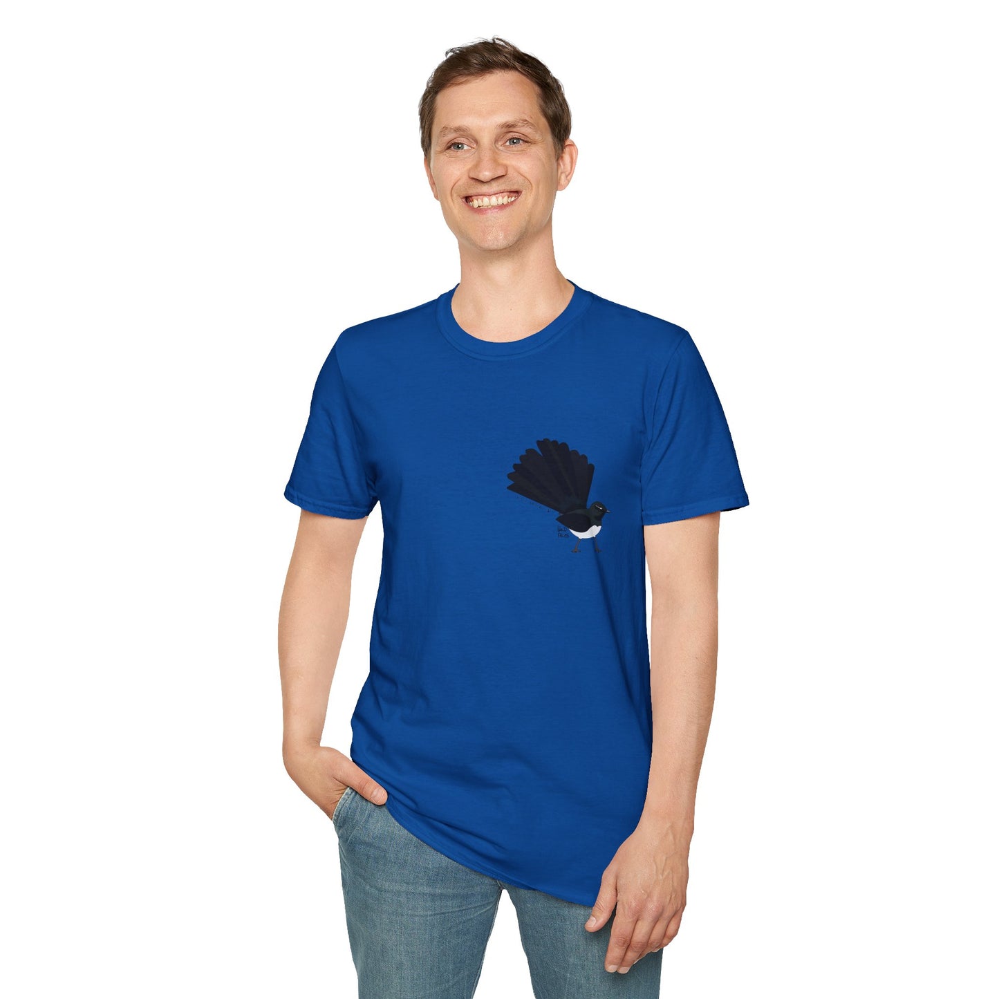 Willy Wagtail - Small design - Unisex Softstyle T-Shirt